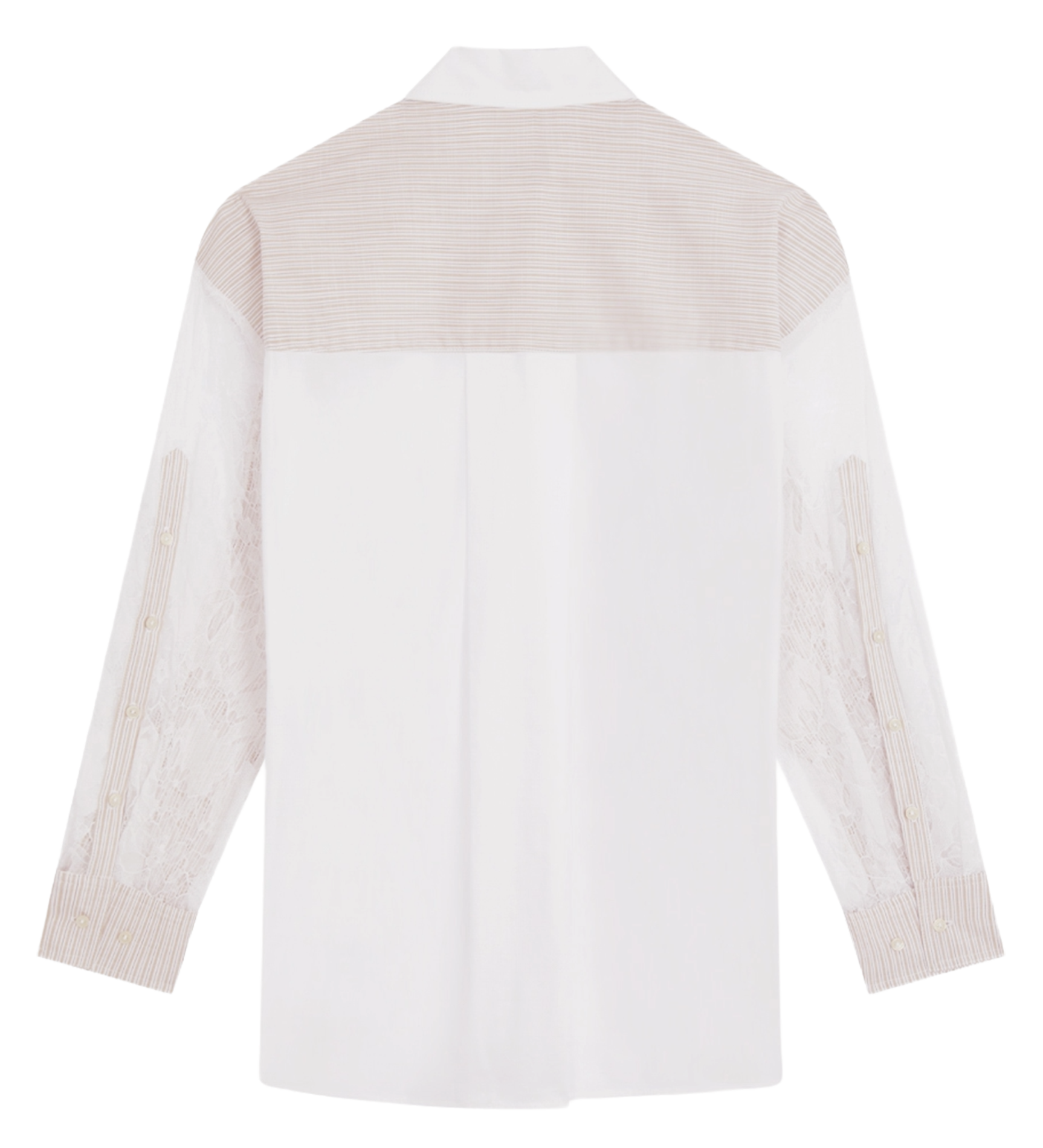 Oversized Shirt with Striped Cutouts ROSEANNA Beige