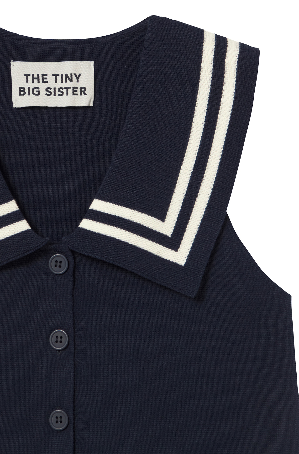 Short sailor collar cotton dress THE TINY BIG SISTER Blue