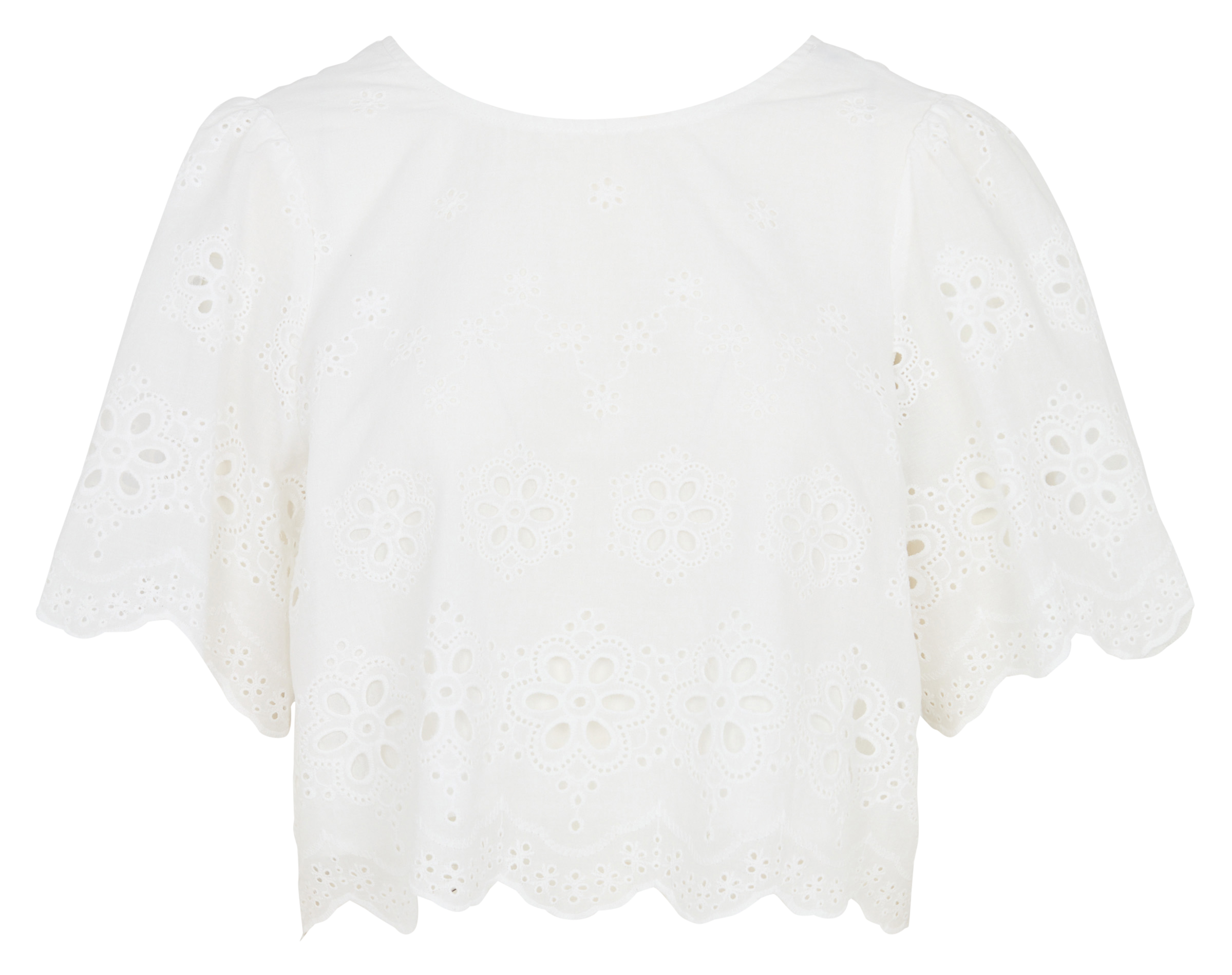 Top col v en coton SEE U SOON Blanc