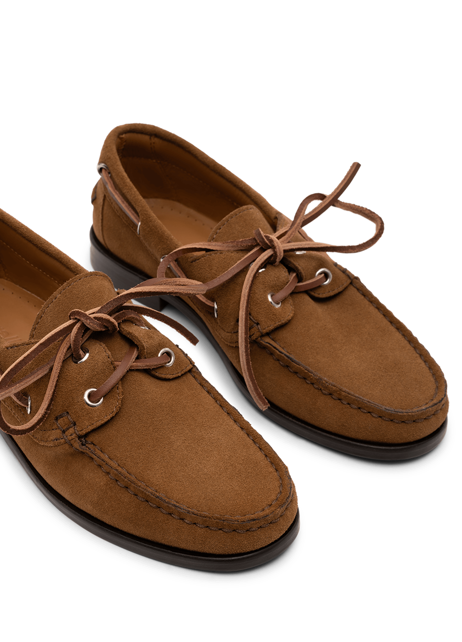 Camel suede boat shoes PARALLELE PARIS Brown