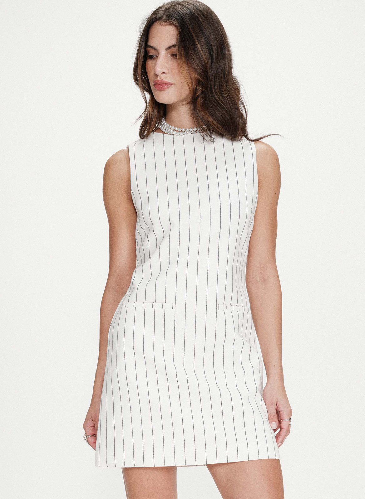 Robe courte col rond GRACE ET MILA White