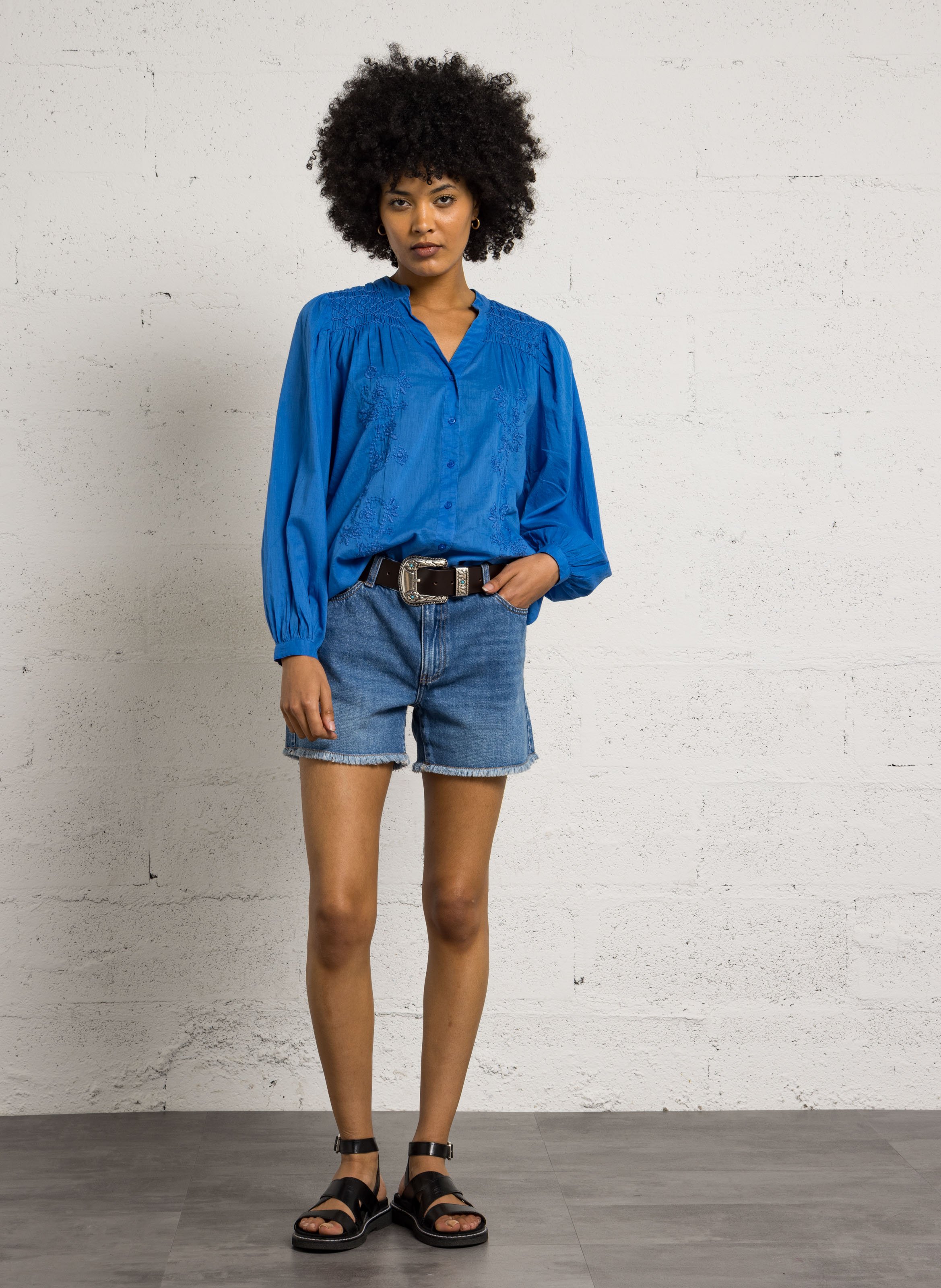 Short en denim MAISON 123 Bleu