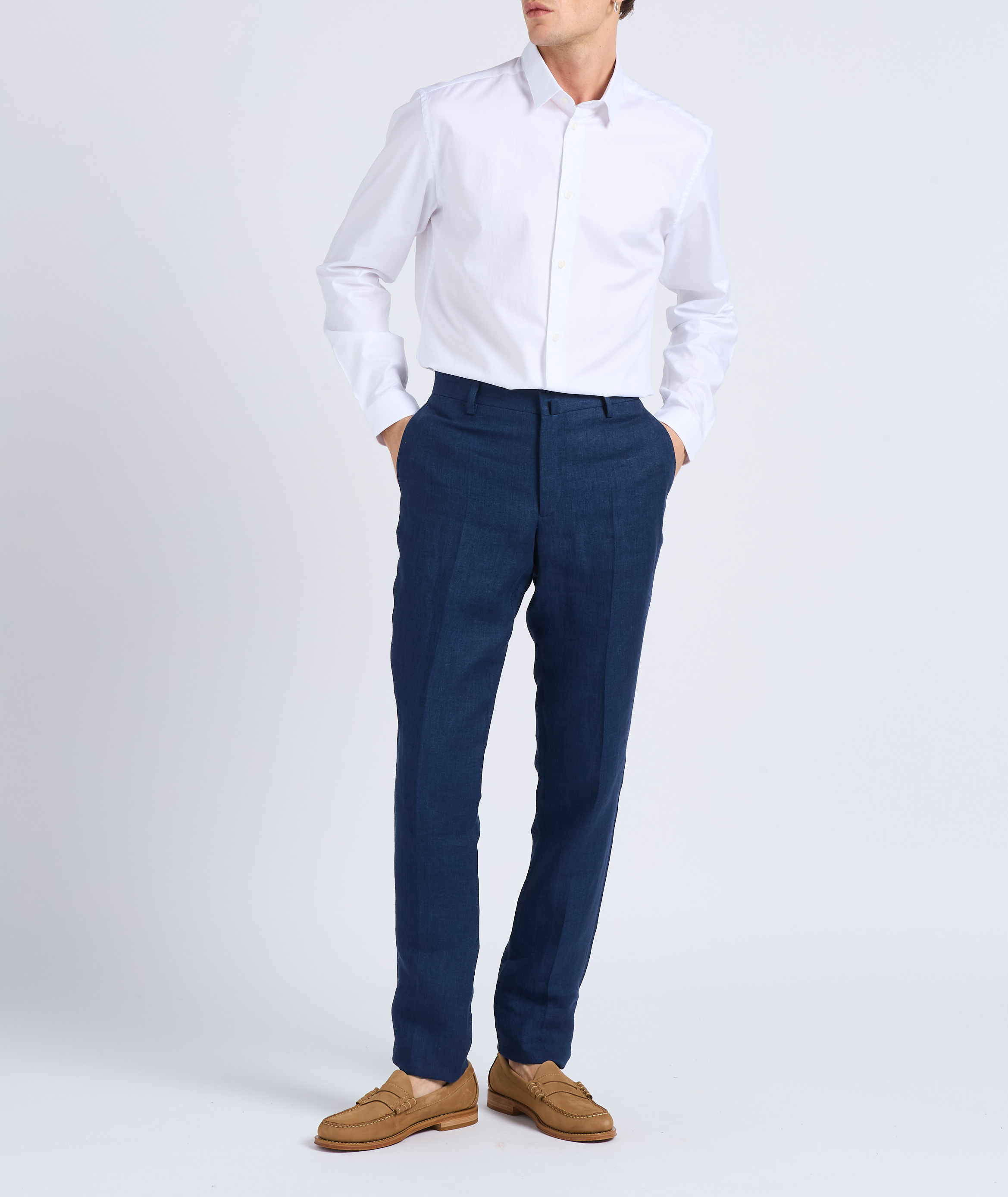 Slim-fit, katoenen overhemd met klassieke kraag AU PRINTEMPS PARIS Wit