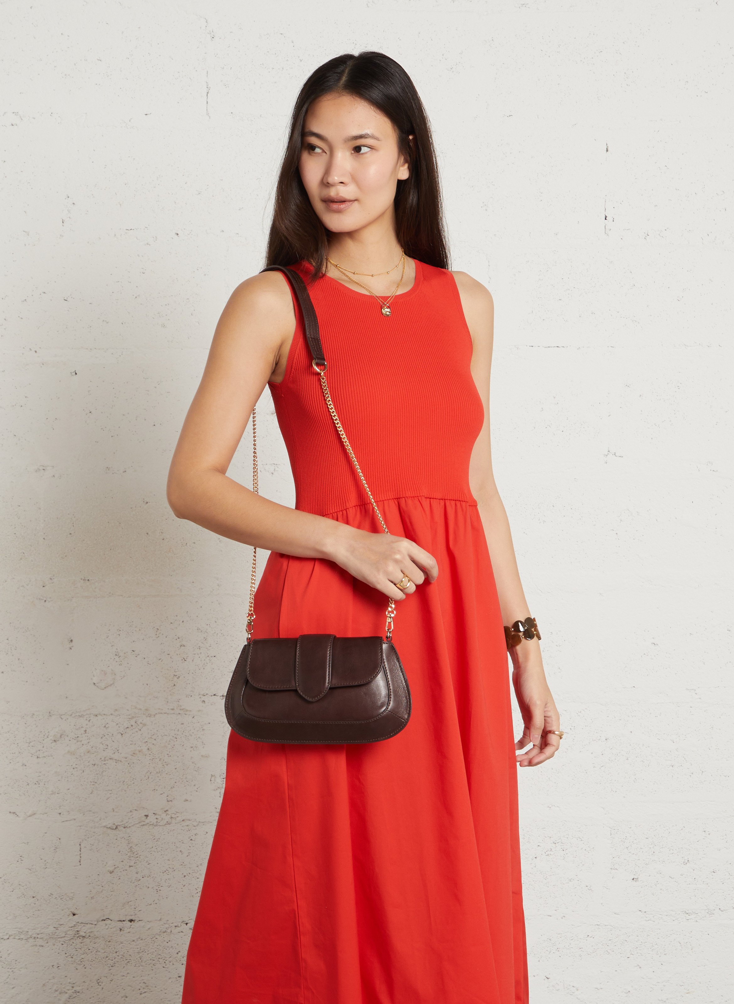 Dori leather shoulder bag MAISON 123 Brown