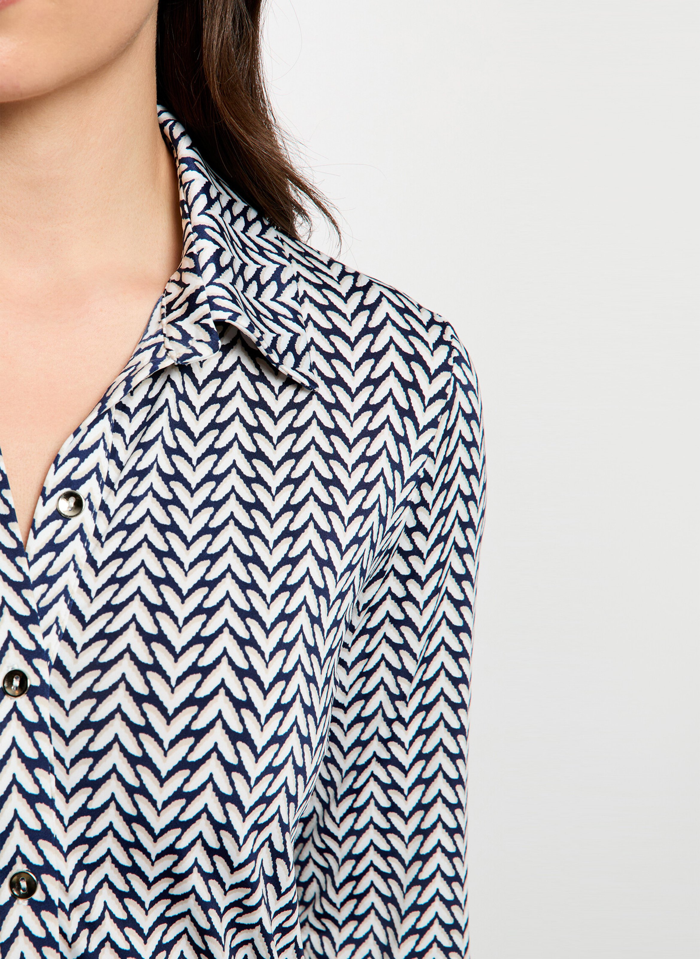 Straight-fit blouse met klassieke kraag en print MORGAN Veelkleurig