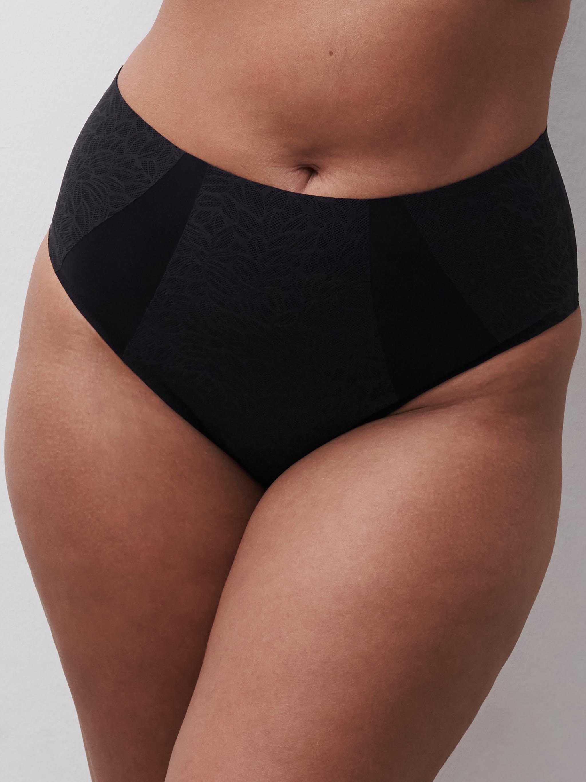 High-waisted lace support briefs CHANTELLE Black