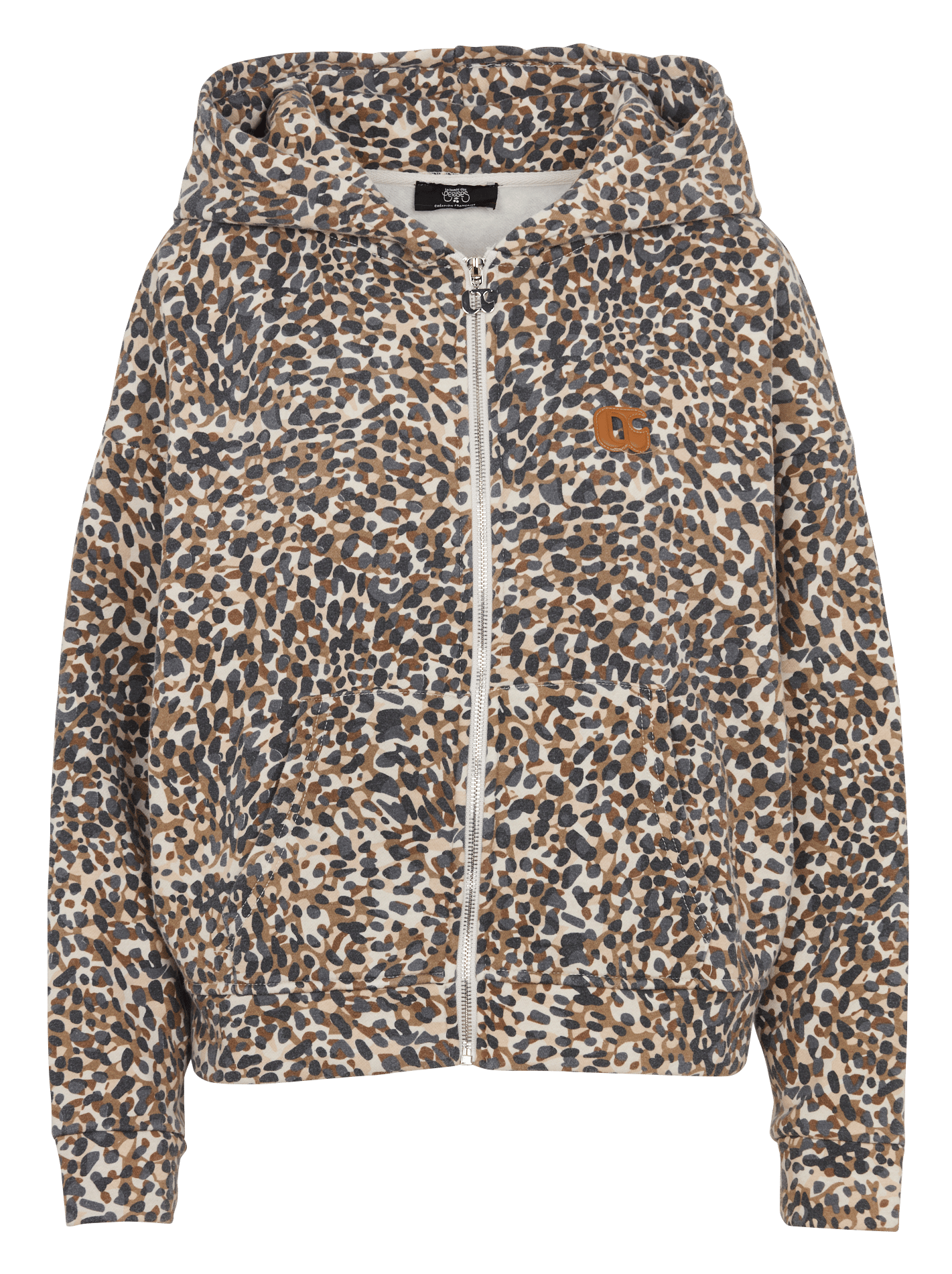 Leopardprint hoodie met rits LE TEMPS DES CERISES