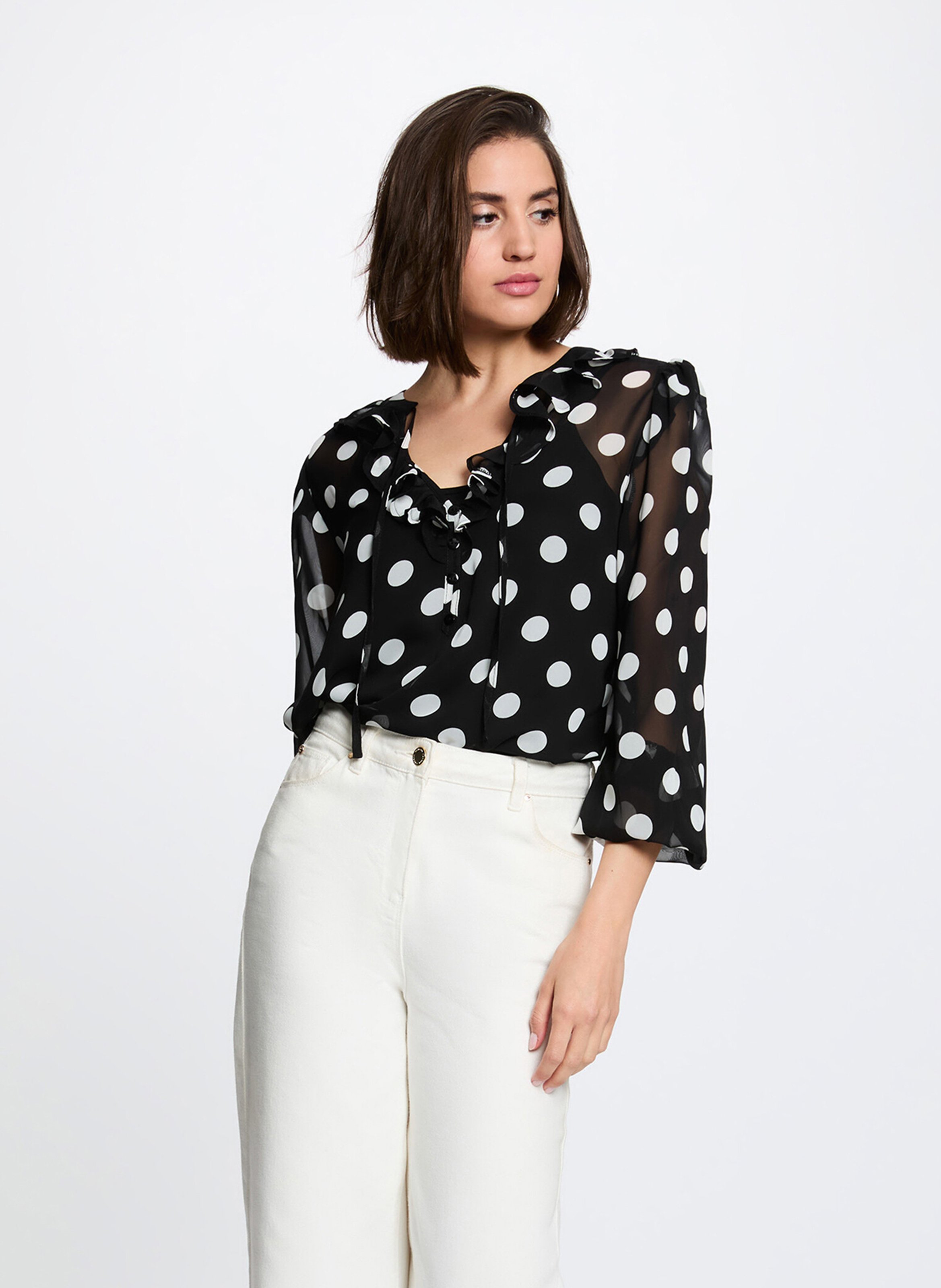 Gerade geschnittene Bluse mit Print MORGAN Mehrfarbig