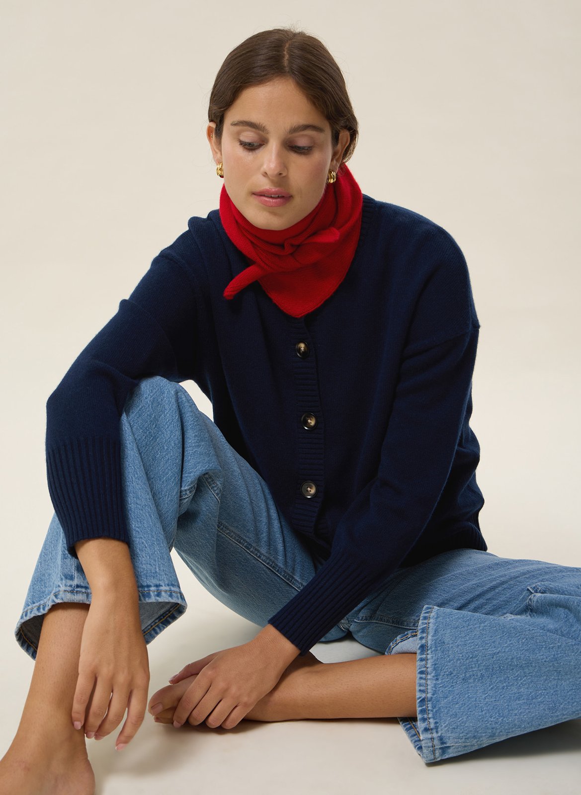 Foulard triangle en cachemire HIRCUS Rouge
