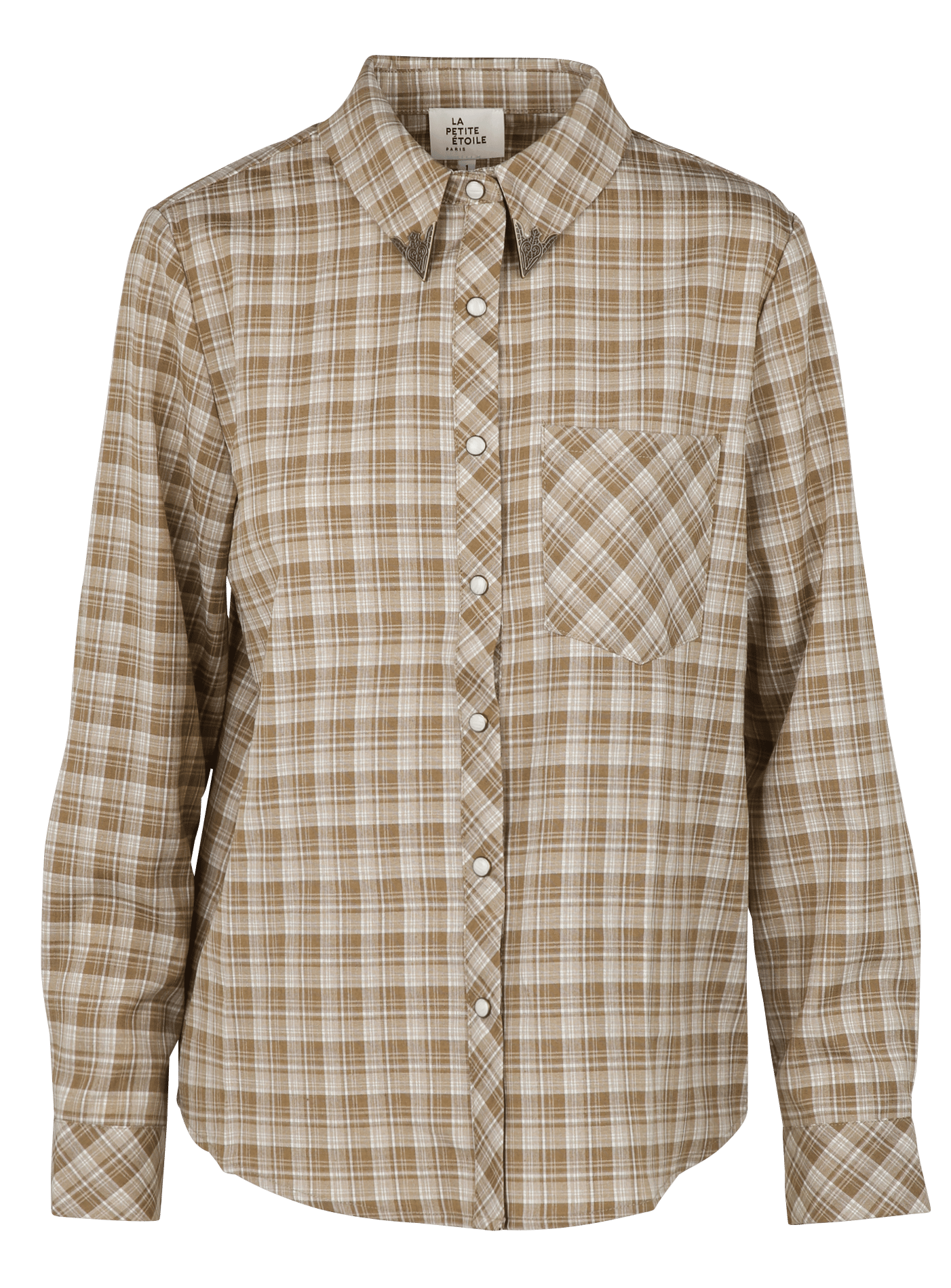 Straight printed shirt with classic collar LA PETITE ETOILE Beige