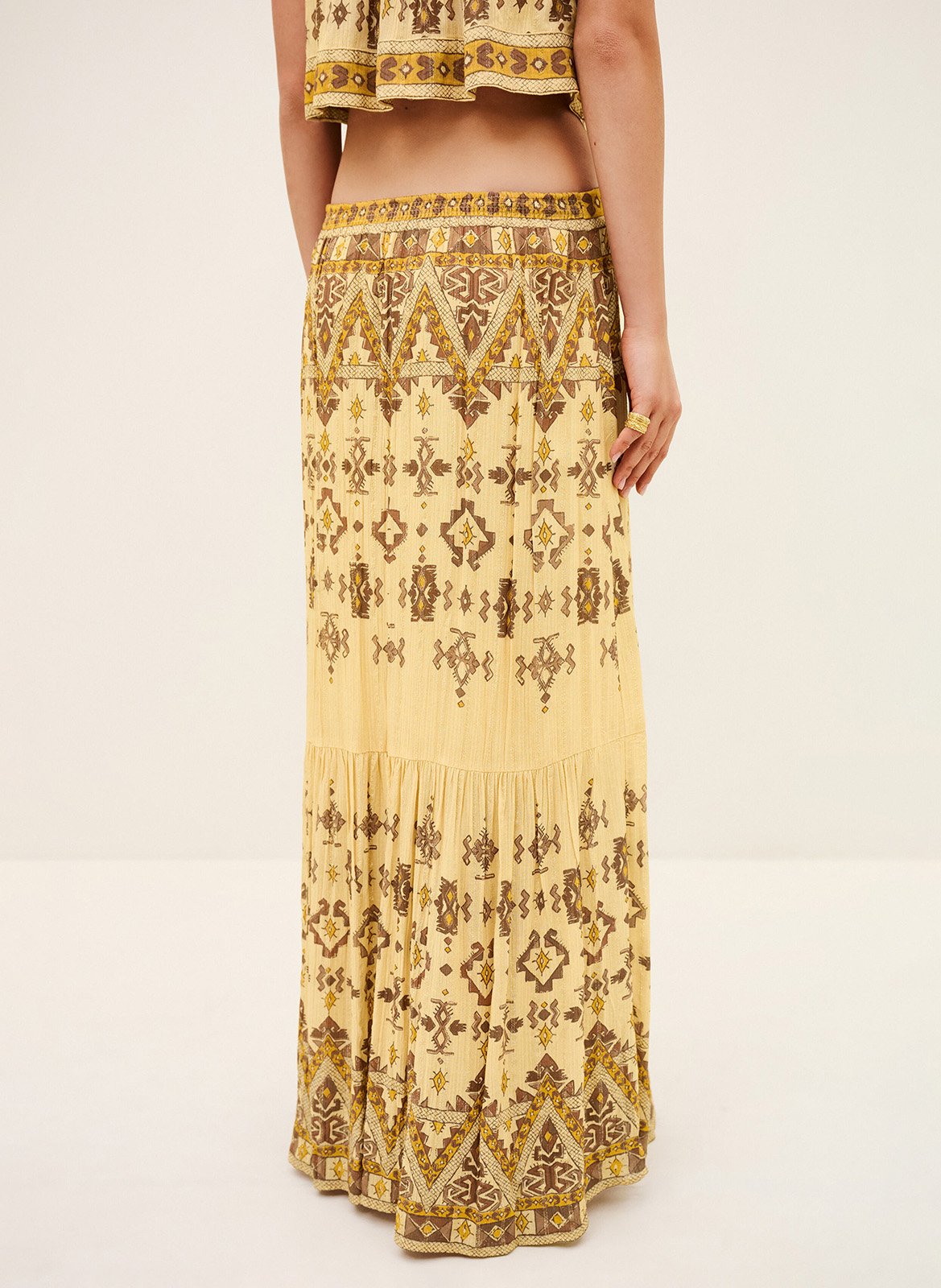 Lange rok met print BA&SH Geel