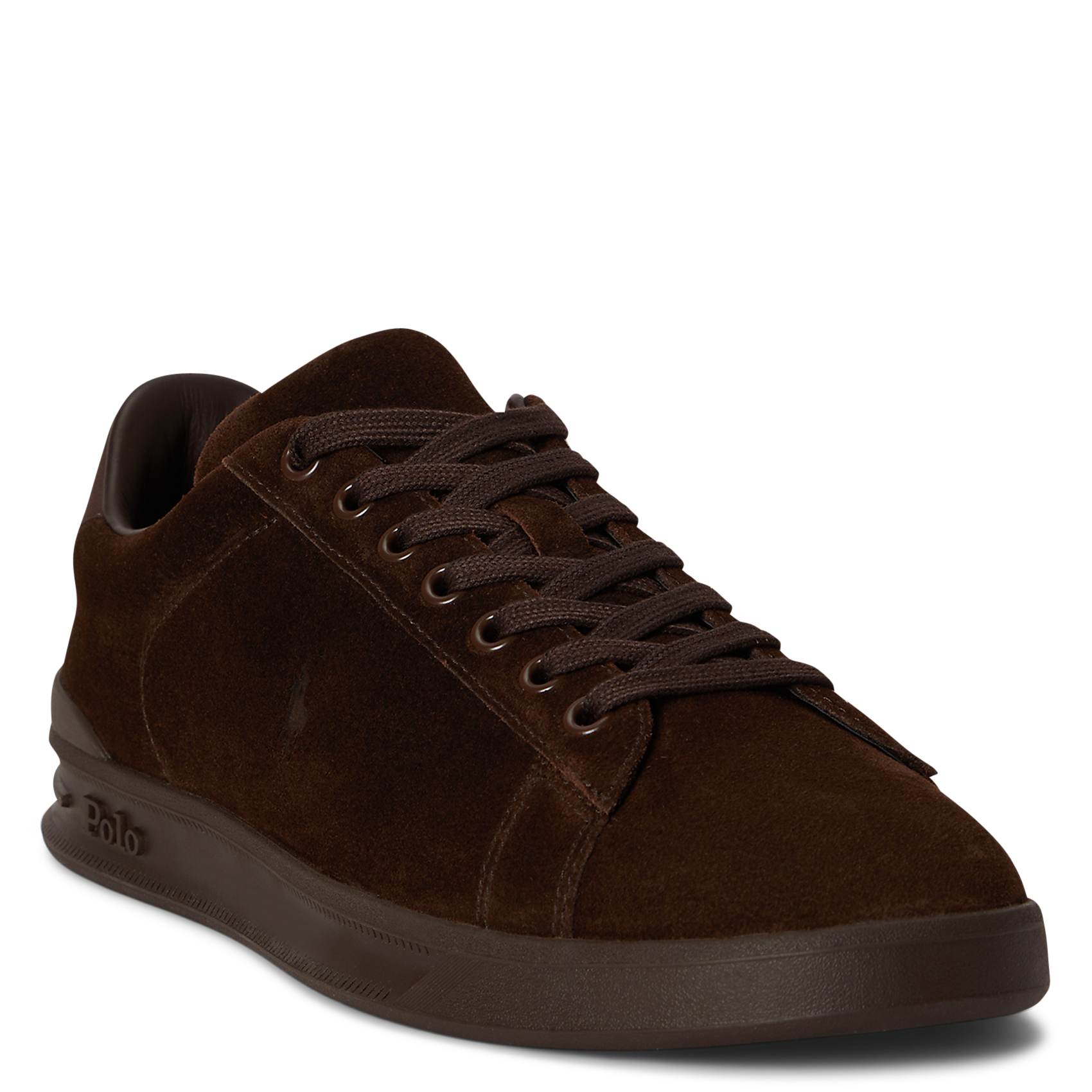 Baskets basses en cuir velours POLO RALPH LAUREN Marron