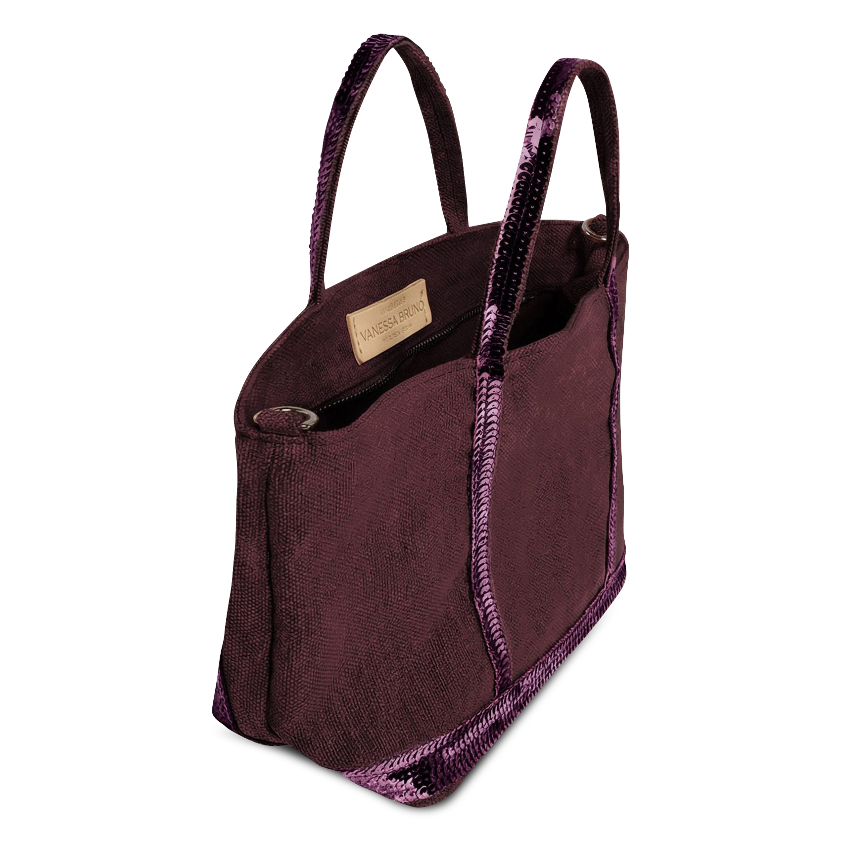Leinen-Shopper mit Pailletten VANESSA BRUNO Violett