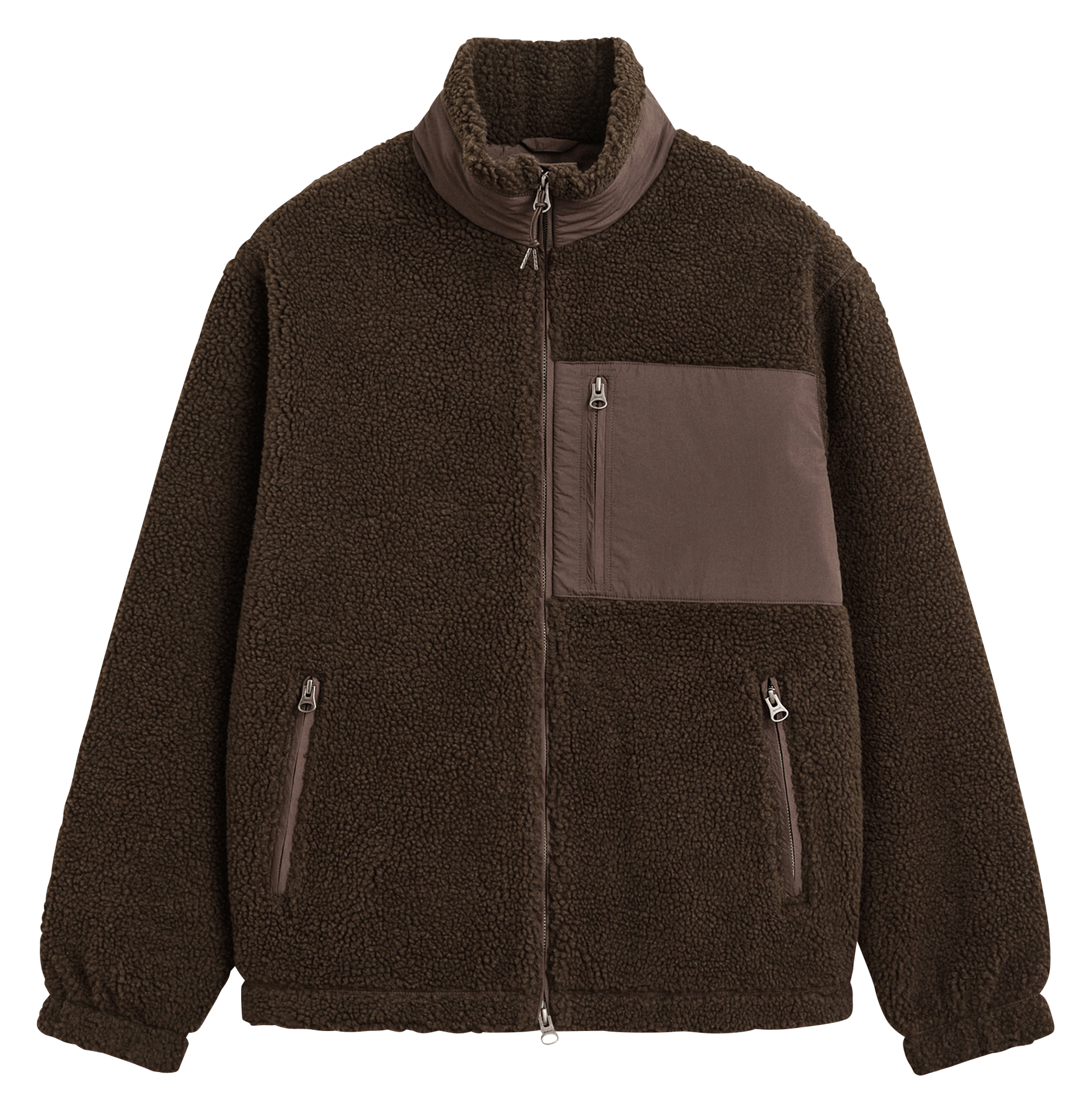 Veste polaire droite col montant GANT Marron