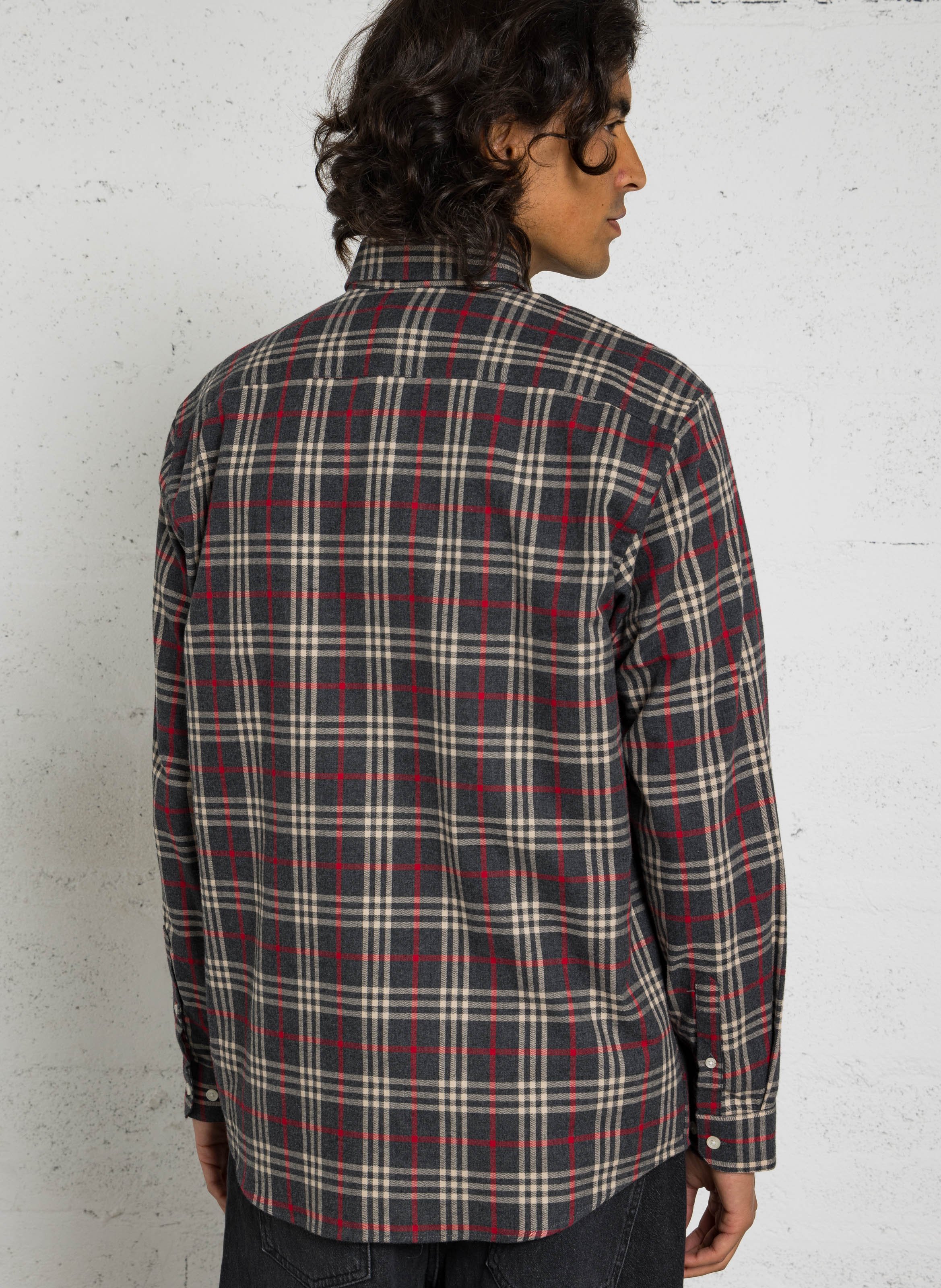 Chemise col américain en coton AU PRINTEMPS PARIS Gris