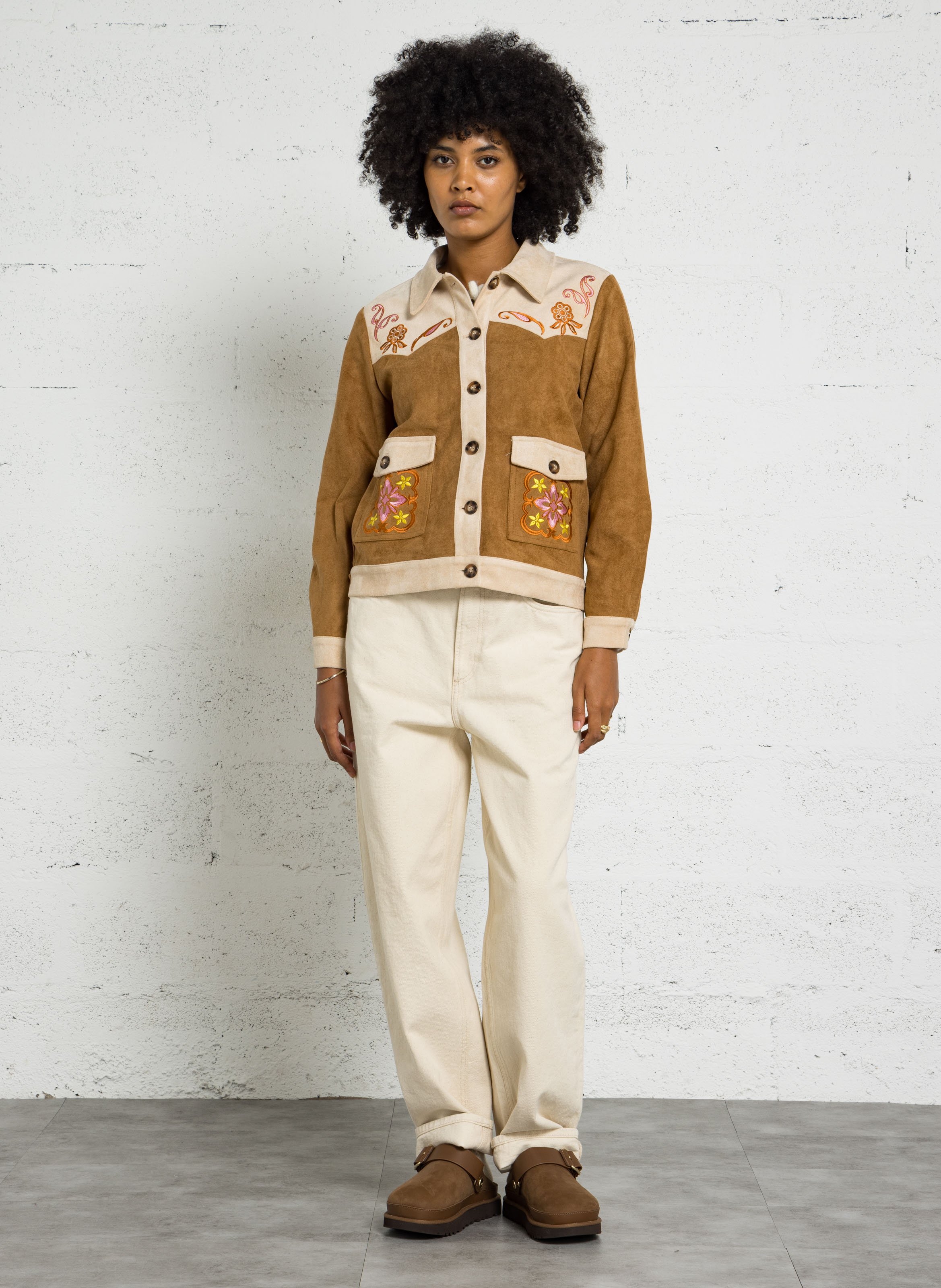Westernjacke mit Wildleder-Einsätzen LA PETITE ETOILE Khaki