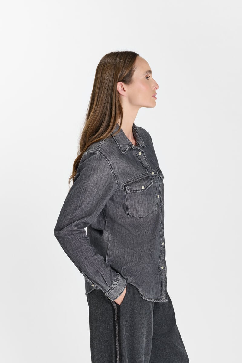 Denim shirt by BARBO LE TEMPS DES CERISES Grey