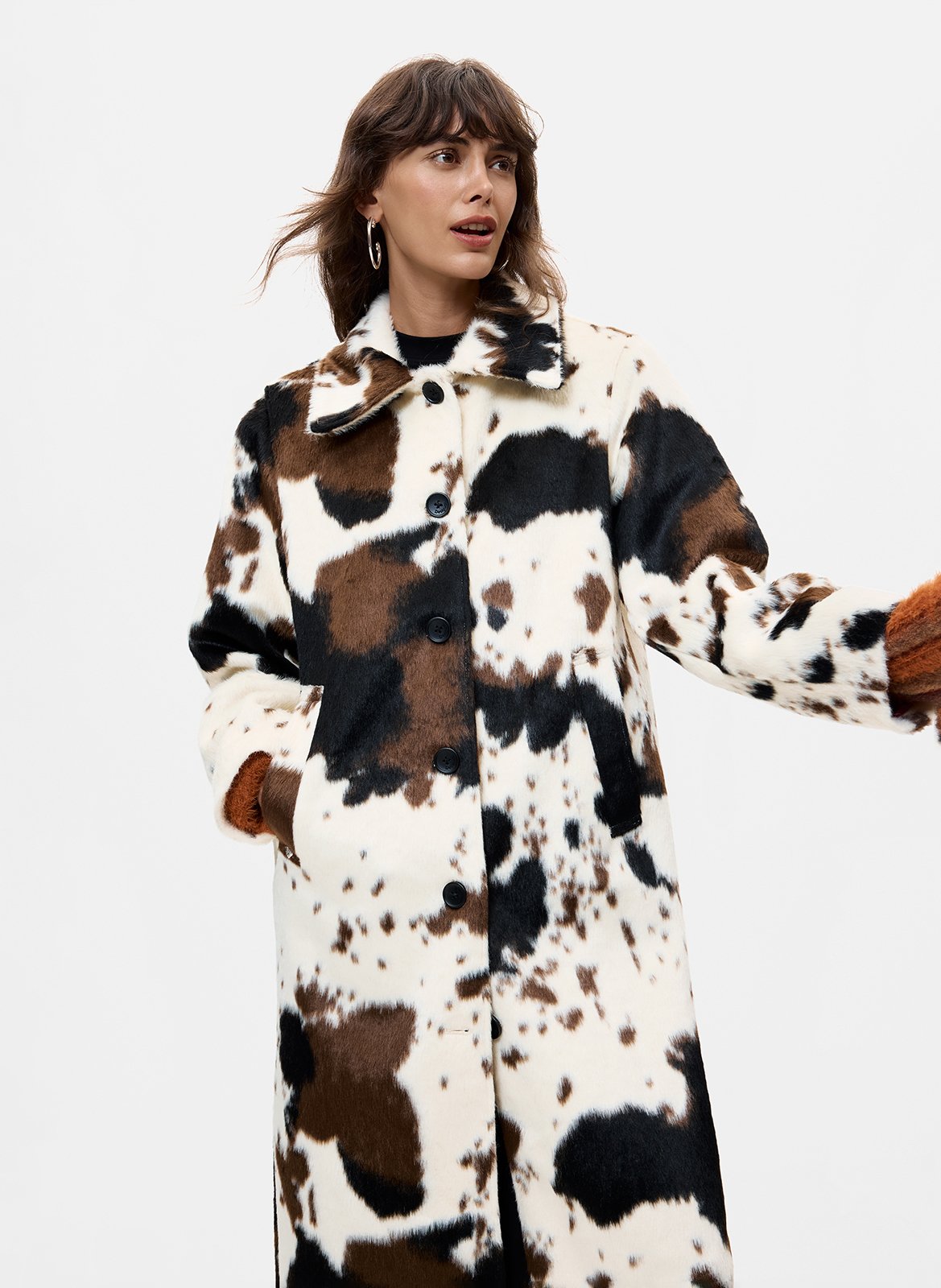 Manteau long en fourrure synthétique DESIGUAL Blanc