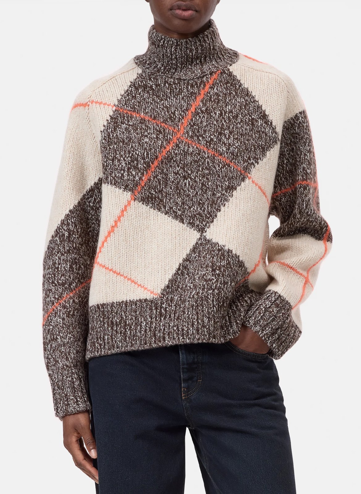 Straight high-neck jacquard wool blend sweater CLOSED Multicolored