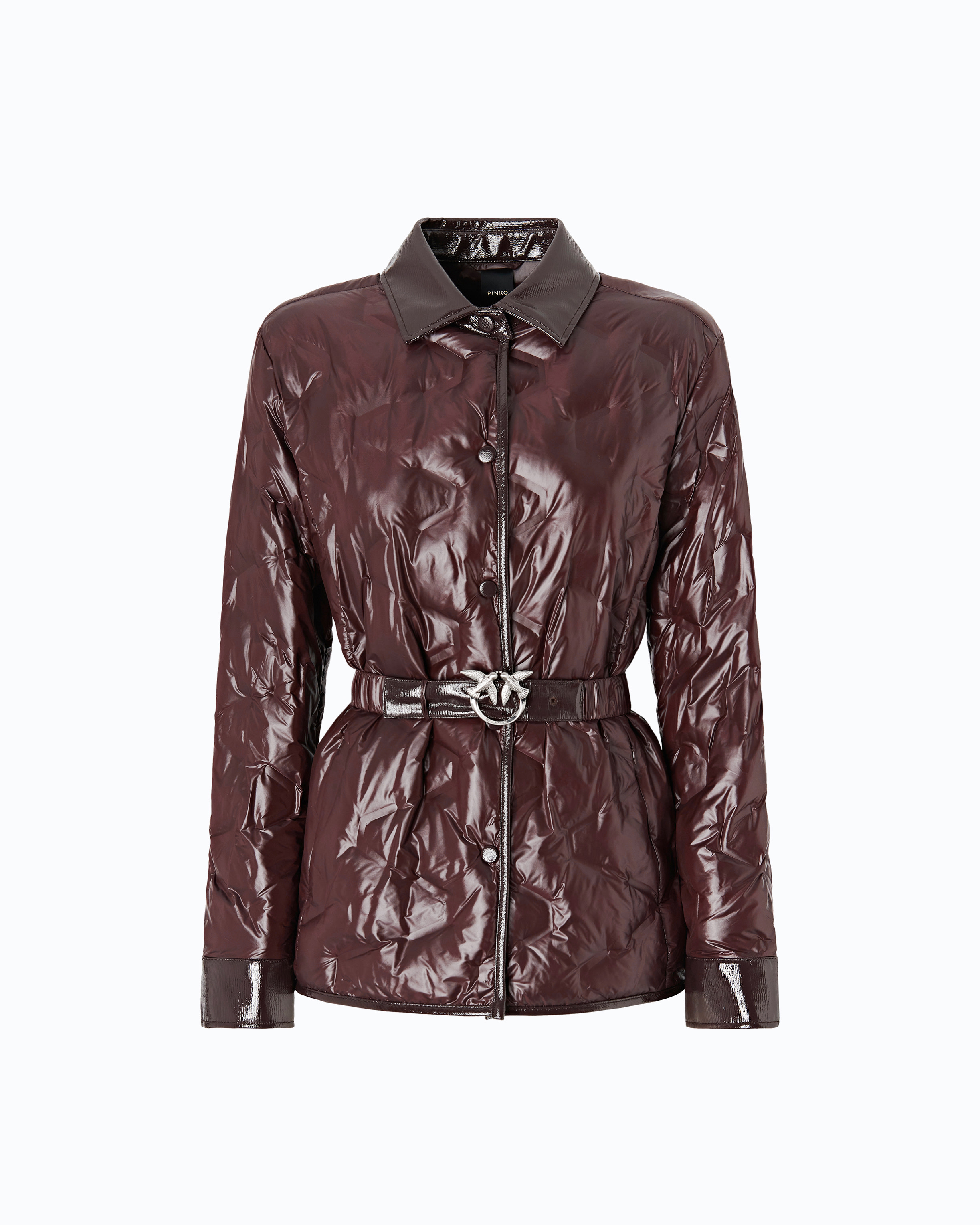 Surchemise rembourrée en tissu semi-brillant PINKO Marron