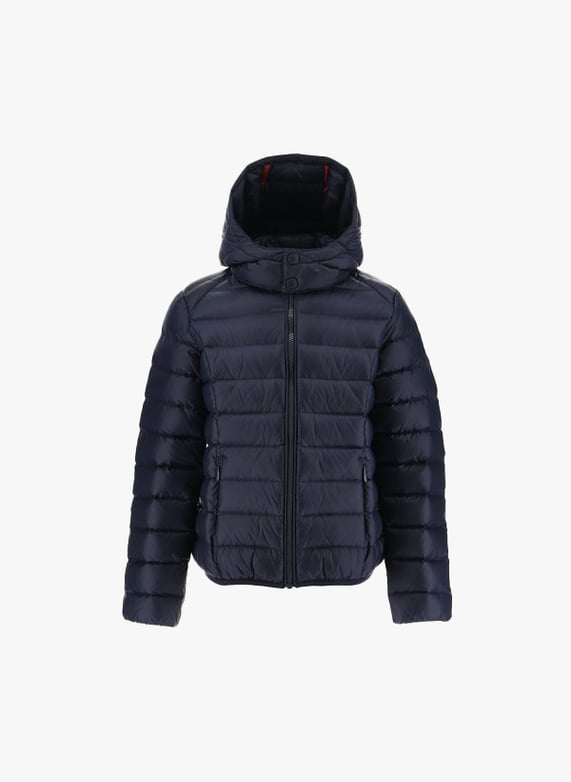 Doudoune deperlante a capuche Bleu