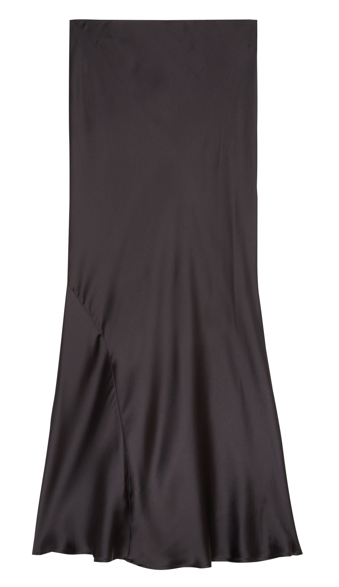 Long satin-finish skirt GINA TRICOT Black