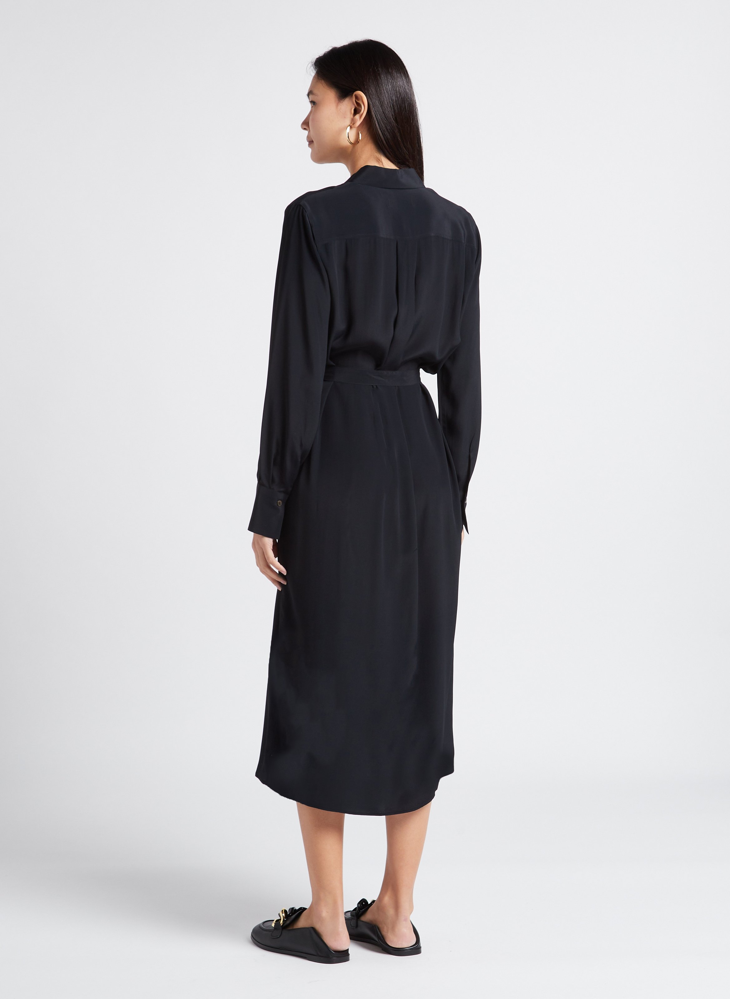 Straight midi dress with classic collar PAUL SMITH Black