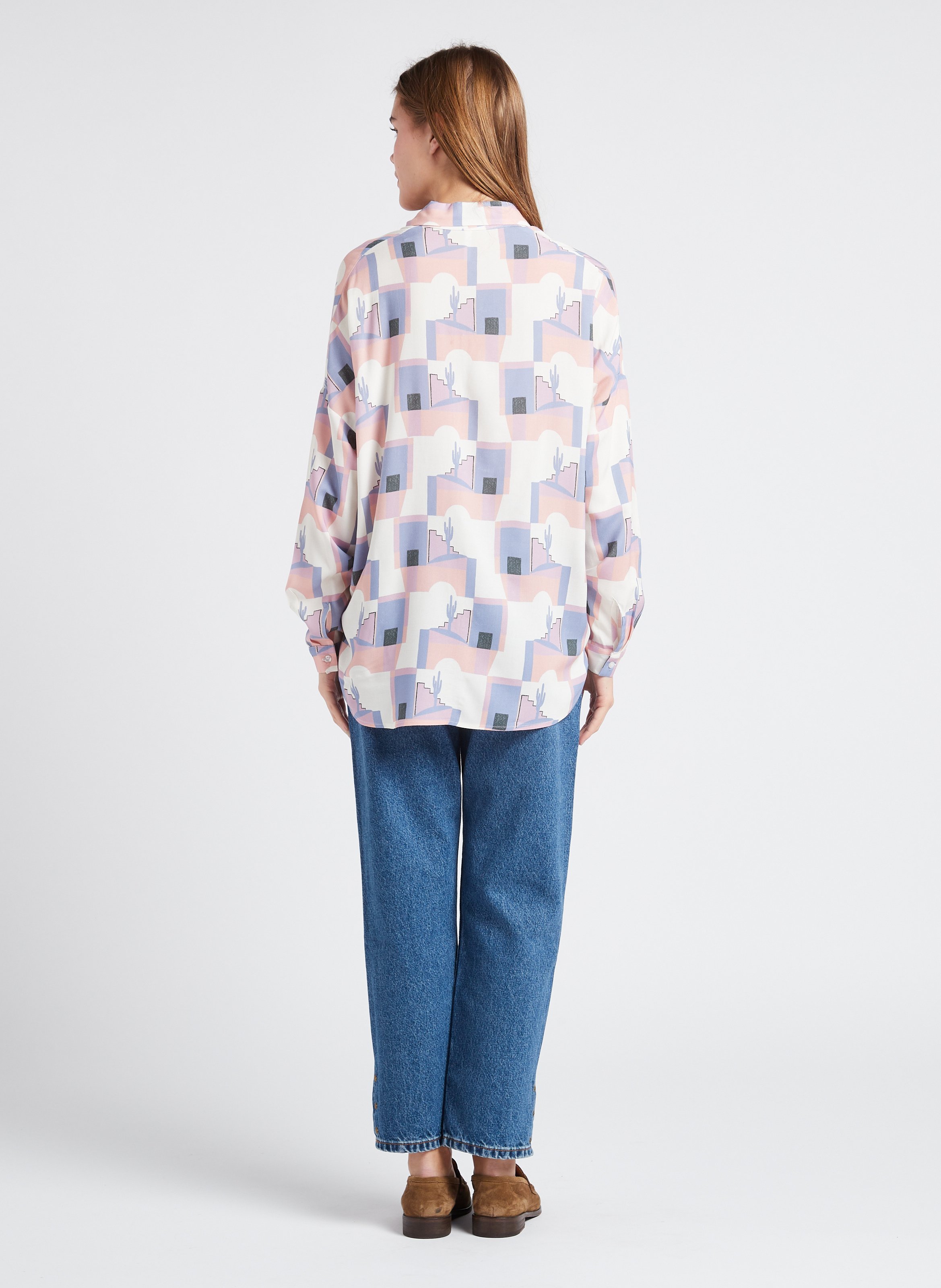 Jean droit cropped en coton LEVI'S Bleu