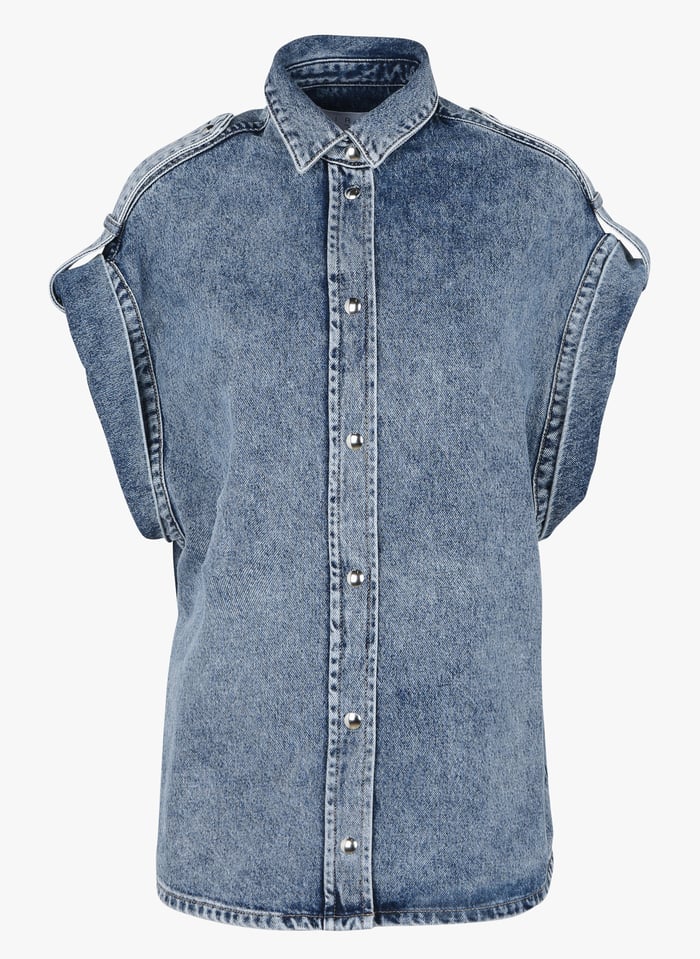 Giubbino jeans senza maniche donna cheap