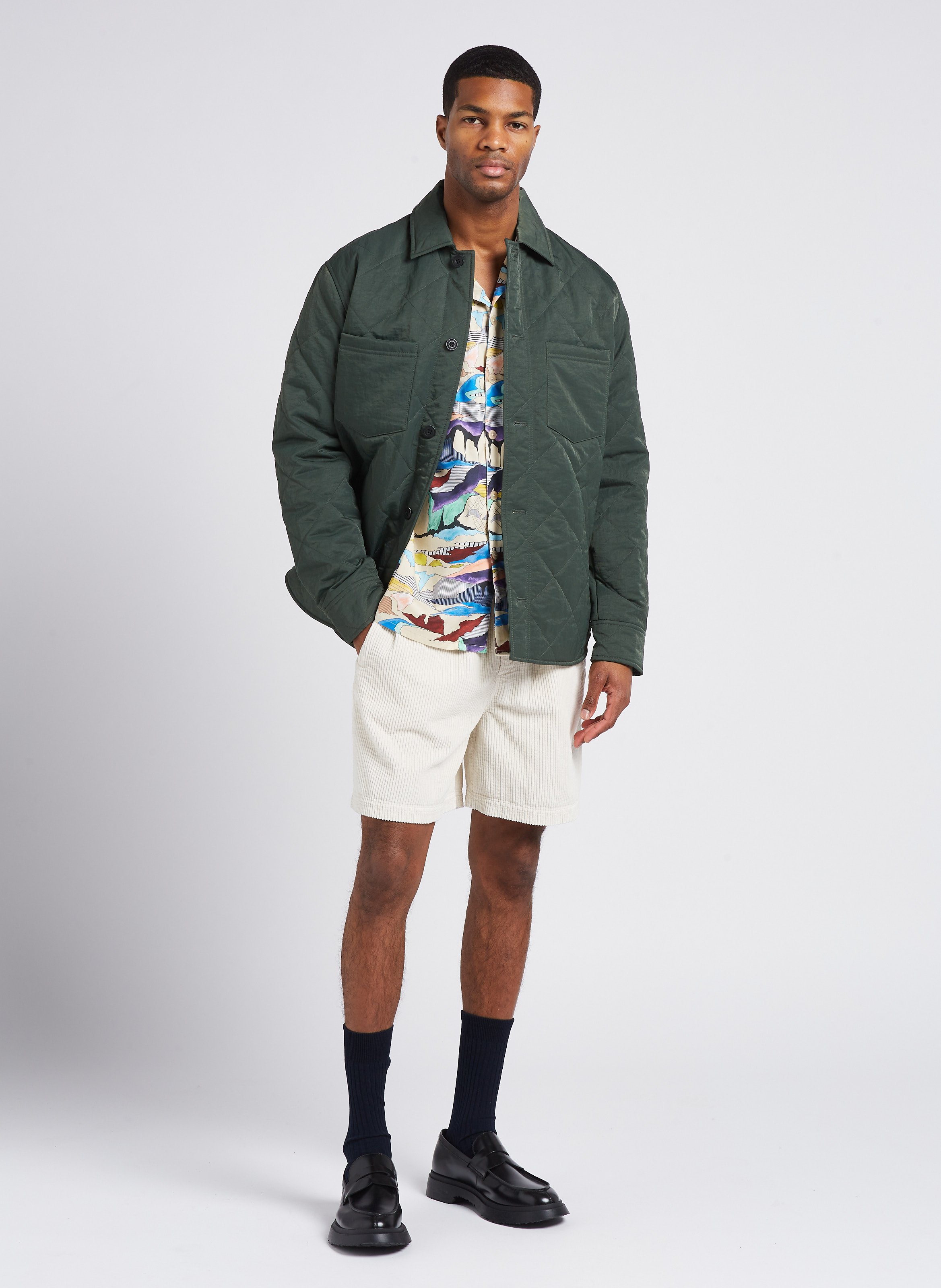 Printed cotton shirt with Cuban collar PAUL SMITH White