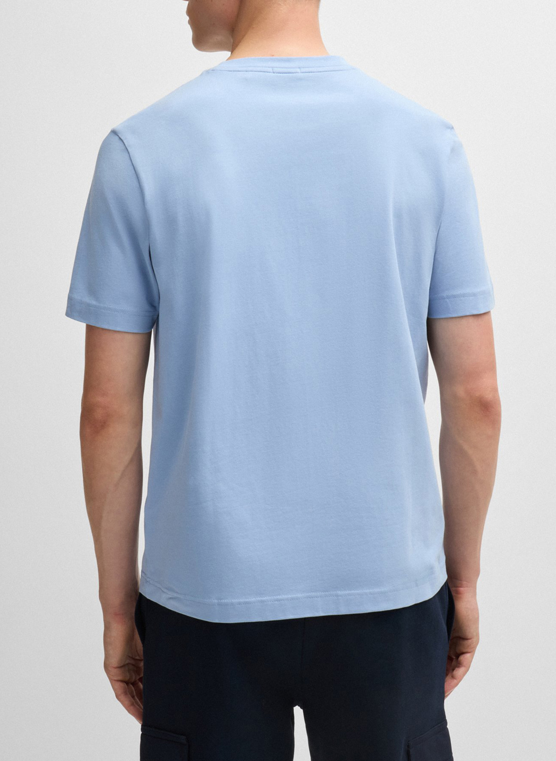 Round neck T-shirt with screen-printed design in blended cotton BOSS Blue