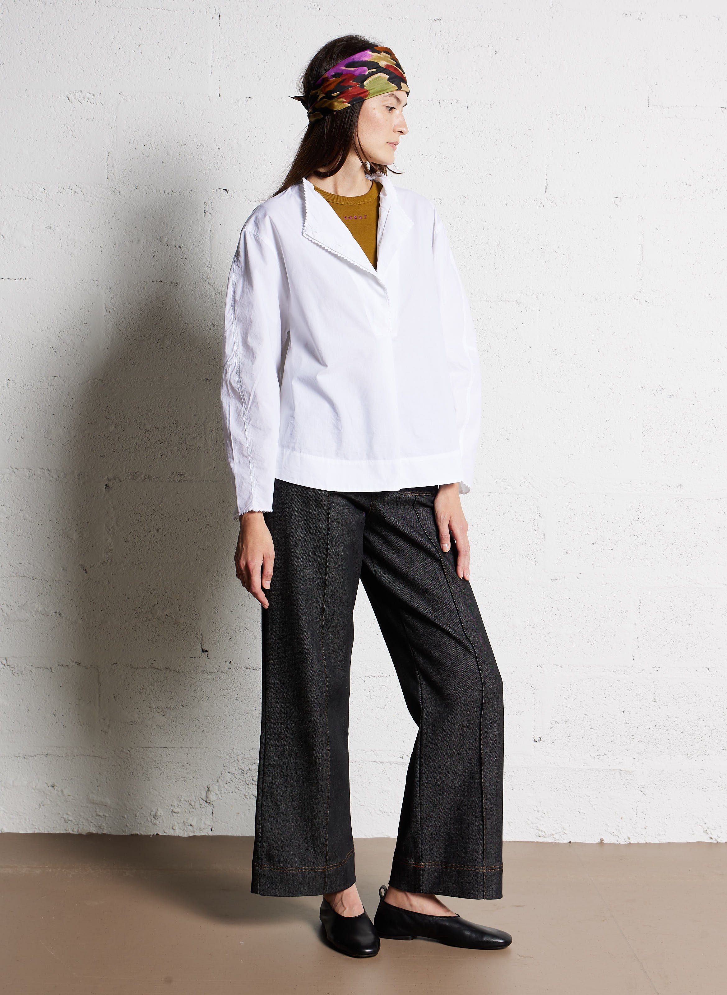 Jean denim brut en coton bio mélangé SOEUR Noir