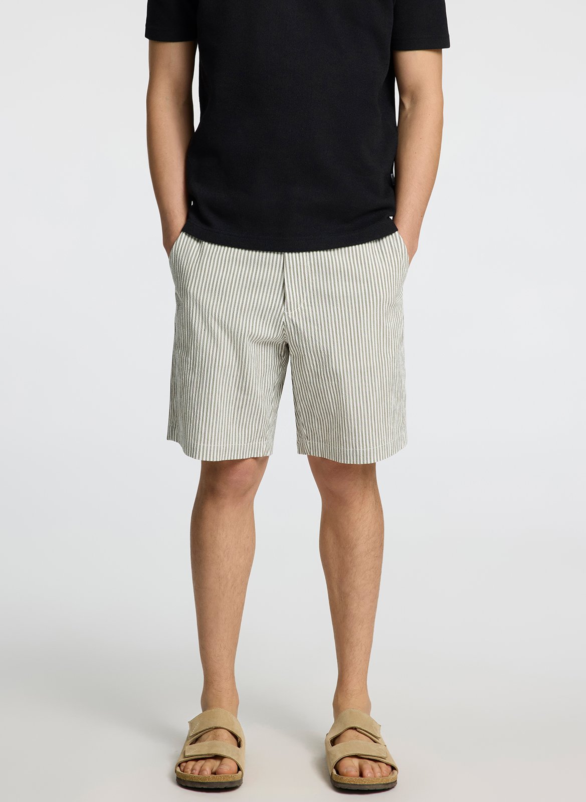 Straight-leg organic cotton-blend shorts SELECTED