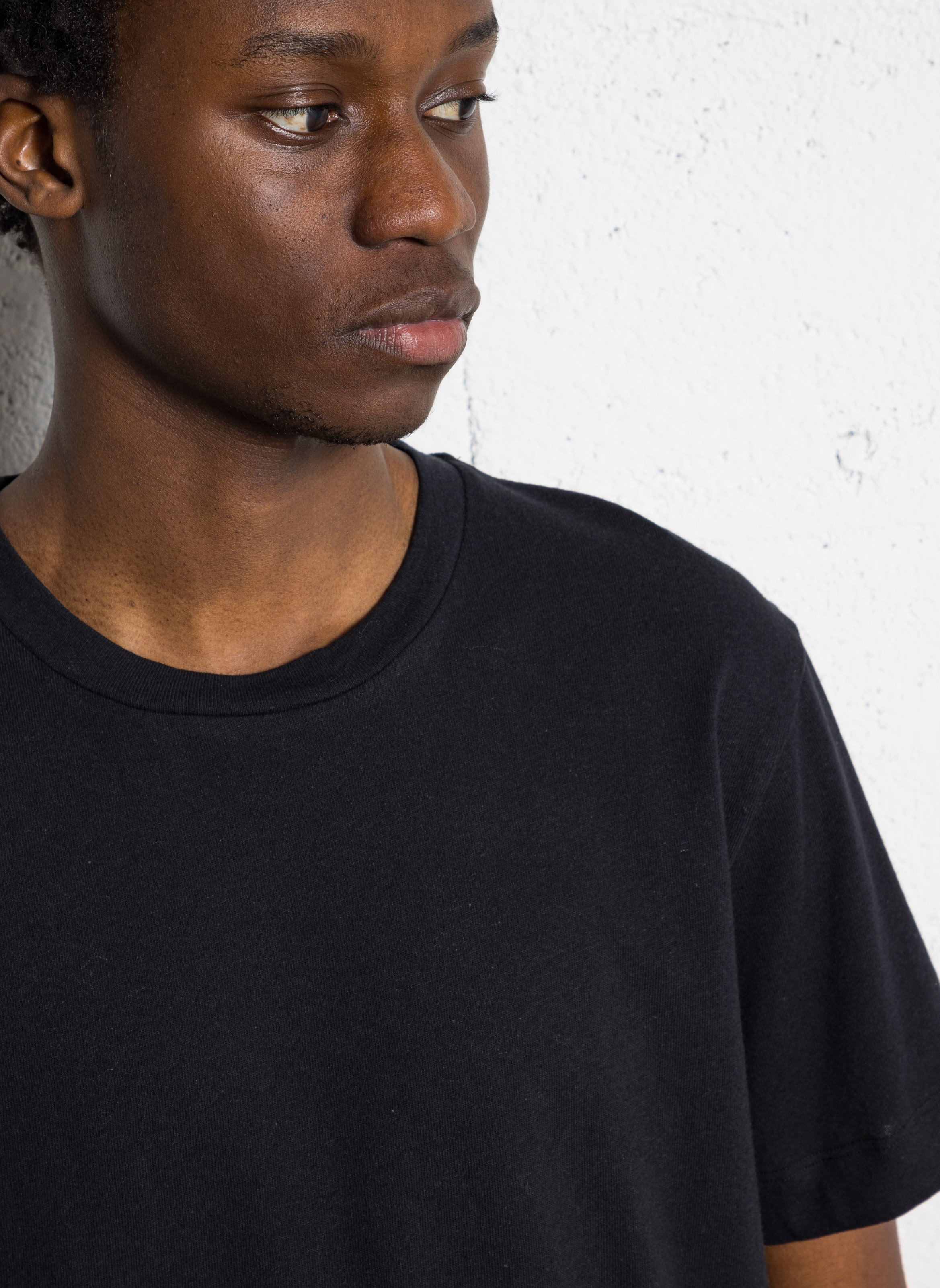 Basic cotton-mix T-shirt AU PRINTEMPS PARIS Black