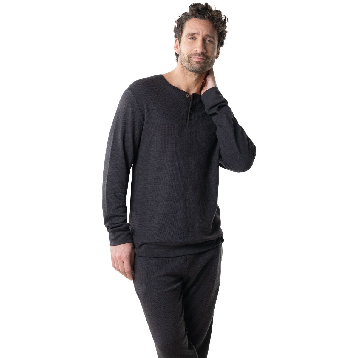 Eminence Pyjama Homme Mercerisé - Ensemble Veste Ouverte Boutonnée Et Pantalon, Coton Premium