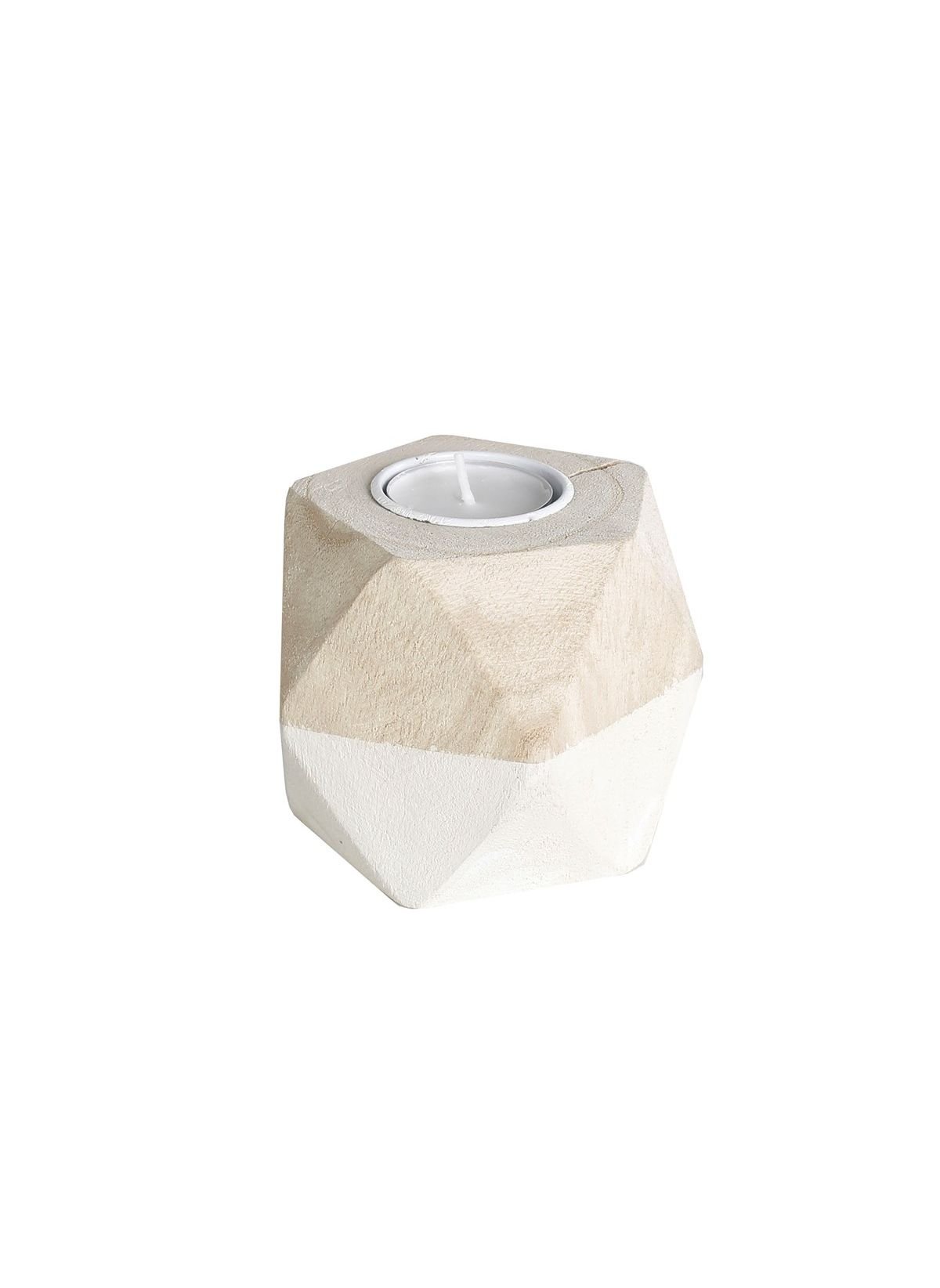 Bougeoir origami en bois FACTORY Blanc