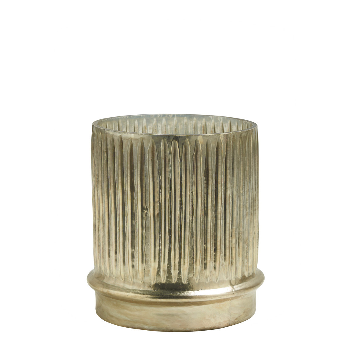 Ribbed golden candle holder BLANC D'IVOIRE Golden