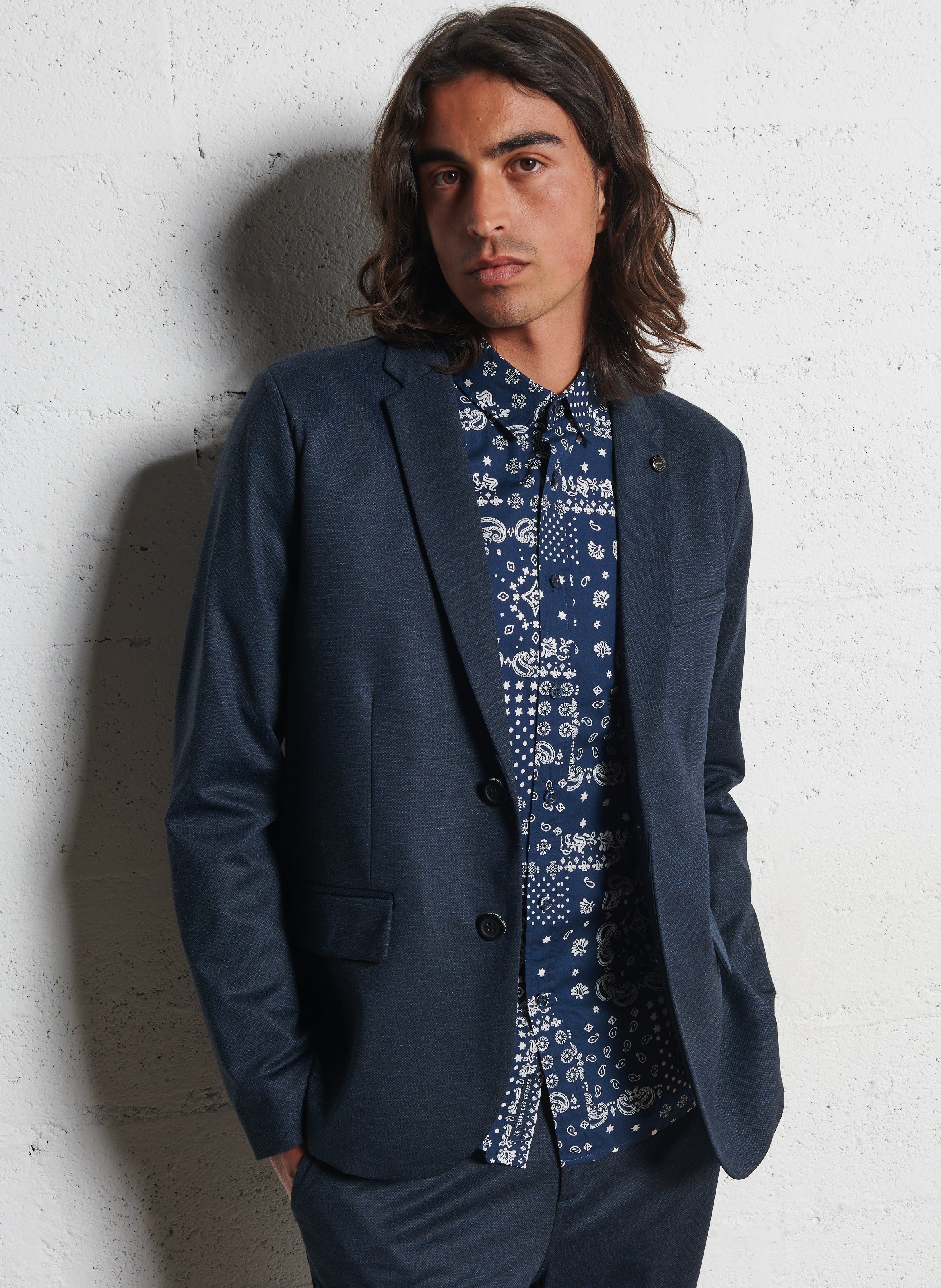 Straight suit jacket LE TEMPS DES CERISES Blue