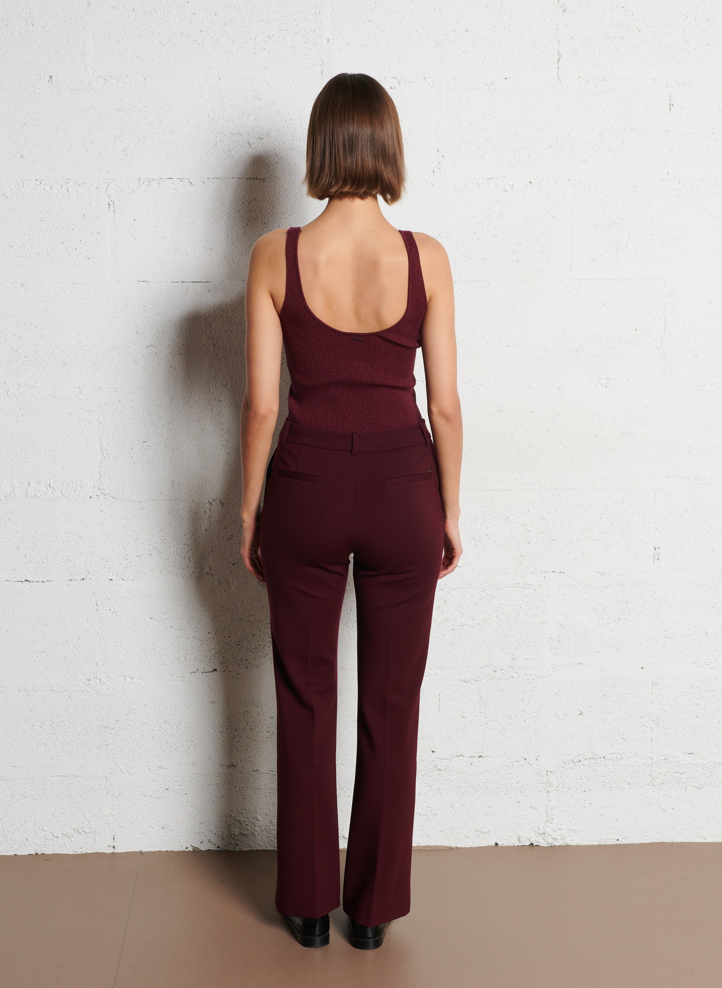 Débardeur en tricot fantaisie côtelé IKKS Rose