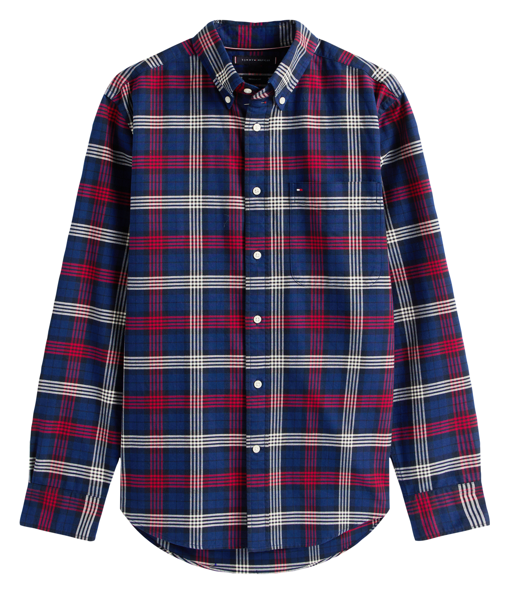 Straight printed cotton shirt TOMMY HILFIGER Blue