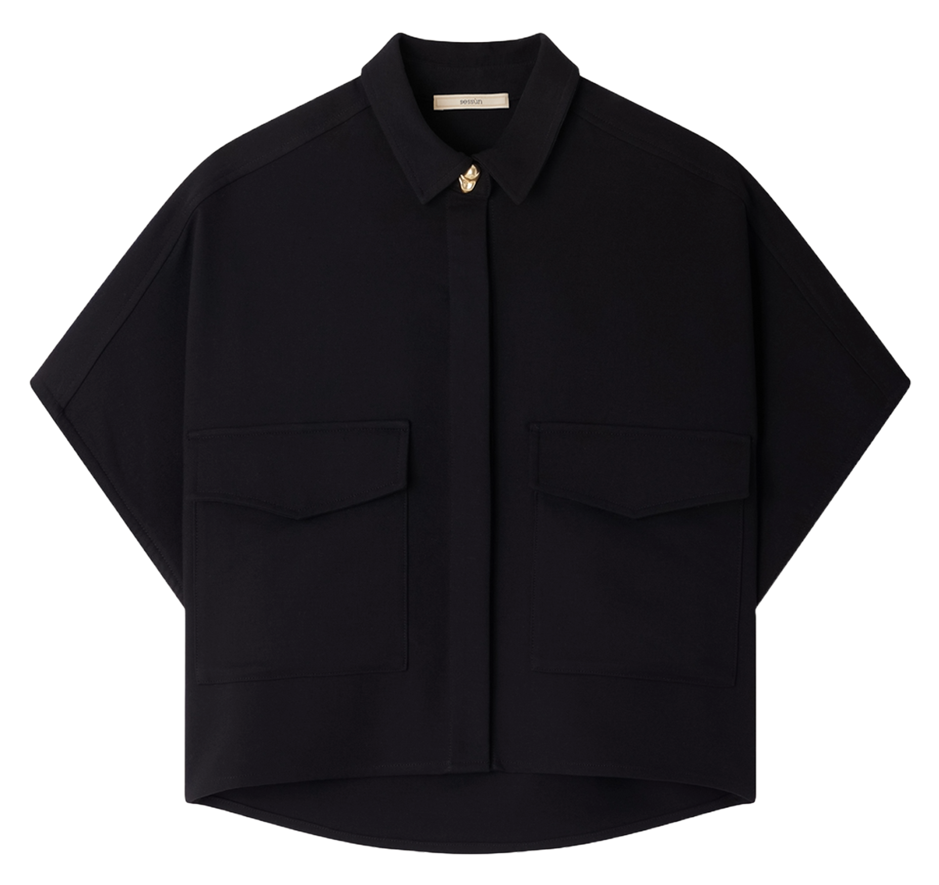 Oversized shirt with classic collar SESSUN Black