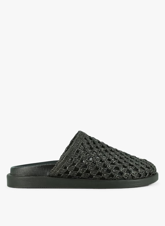 Mules ajourées en raphia Wolfang Noir Jonak Femme 498-WOLFANG