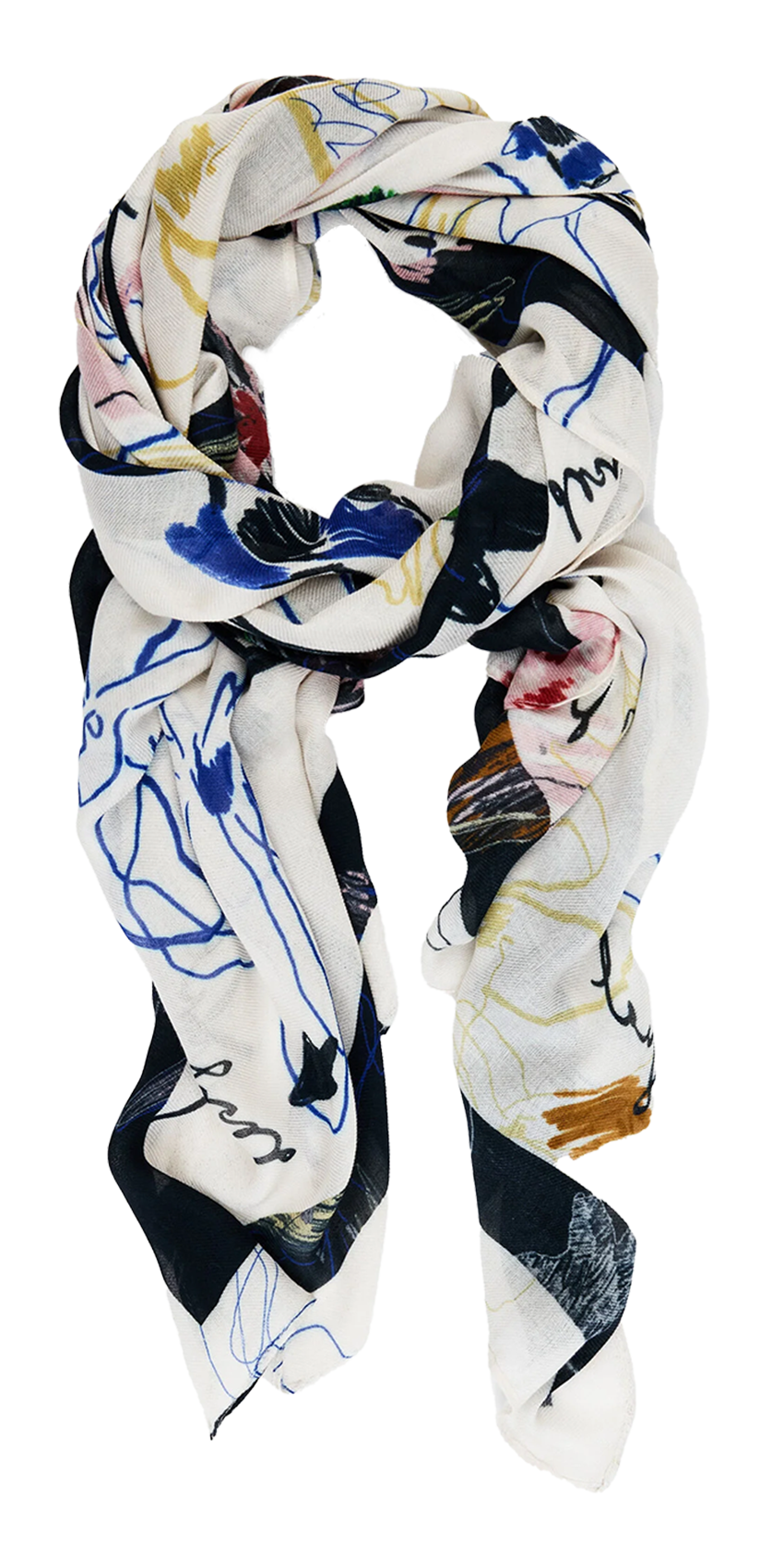 Foulard uni avec imprimé fleurs DESIGUAL Blanc
