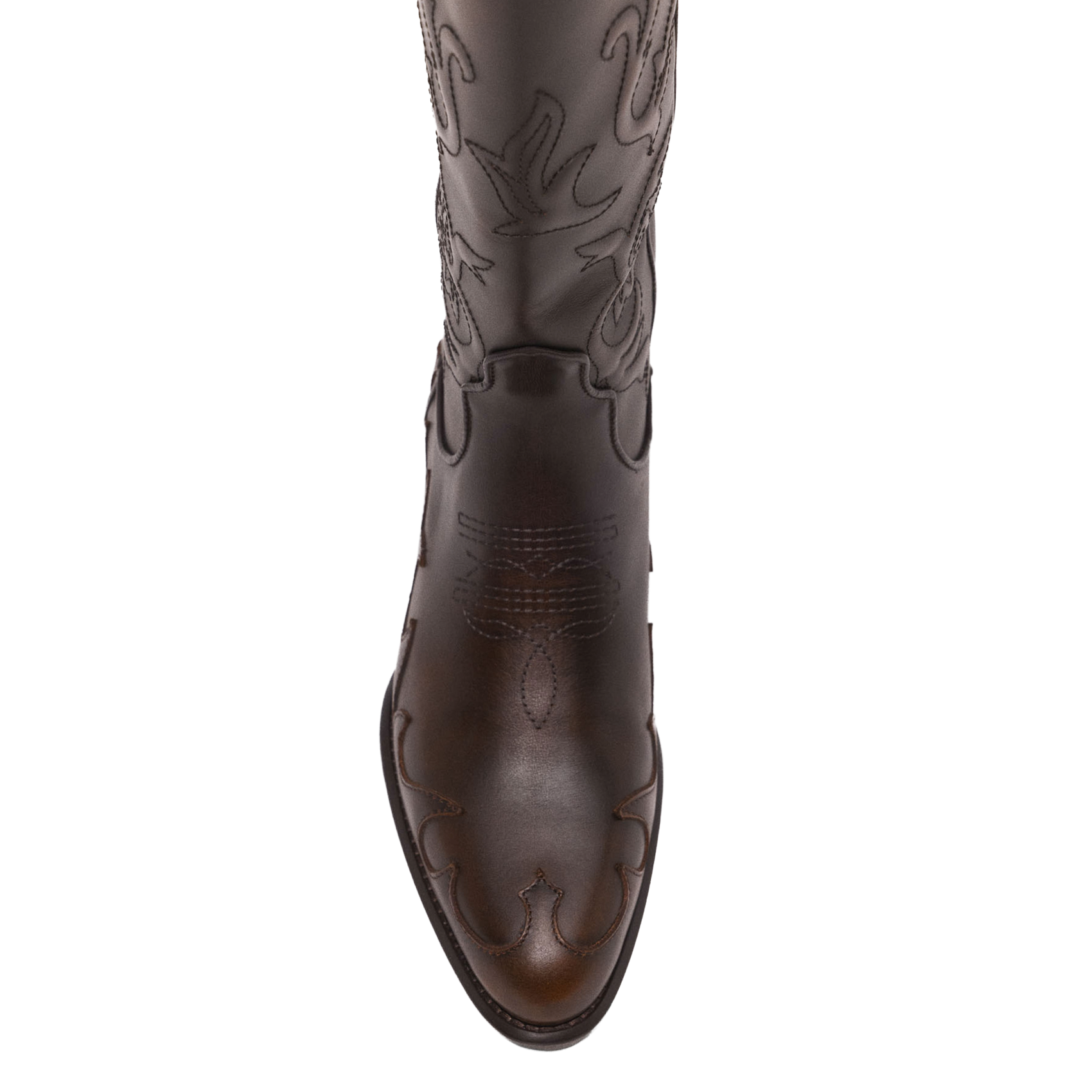 Bottes santiag en cuir MAJE Marron