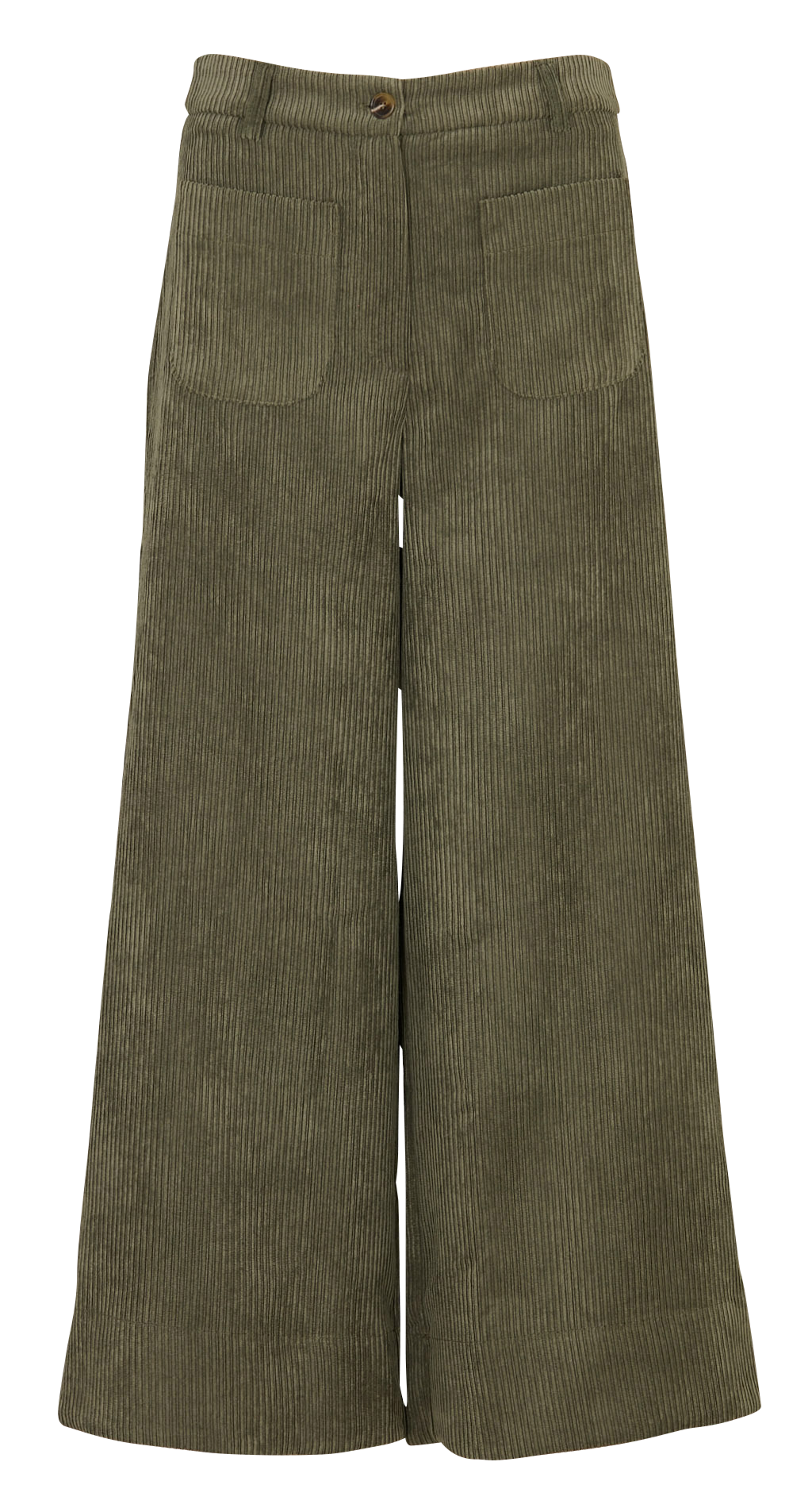 Cropped corduroy pants LA FEE MARABOUTEE Green
