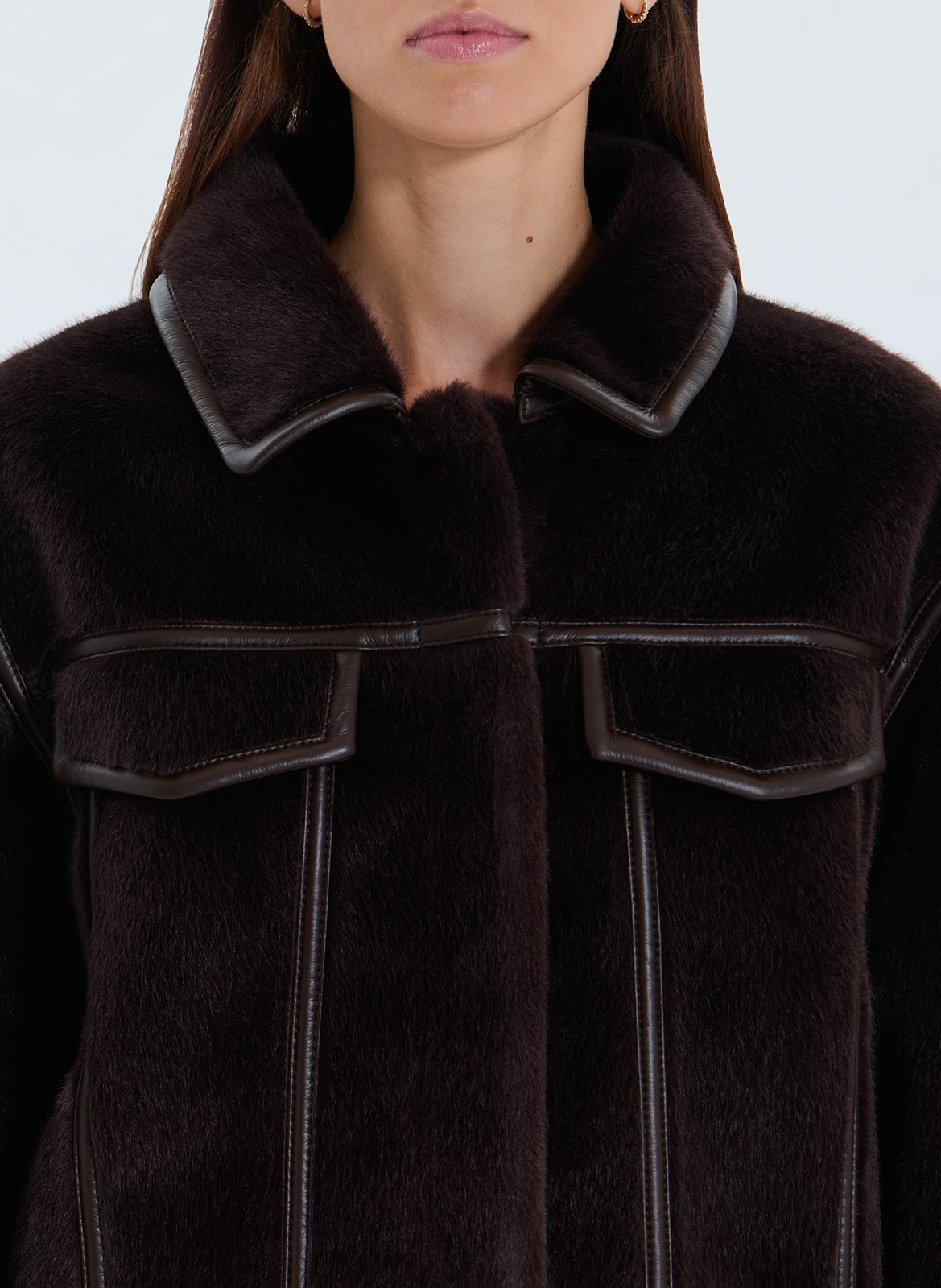 Short reversible oversized jacket ZAPA Brown