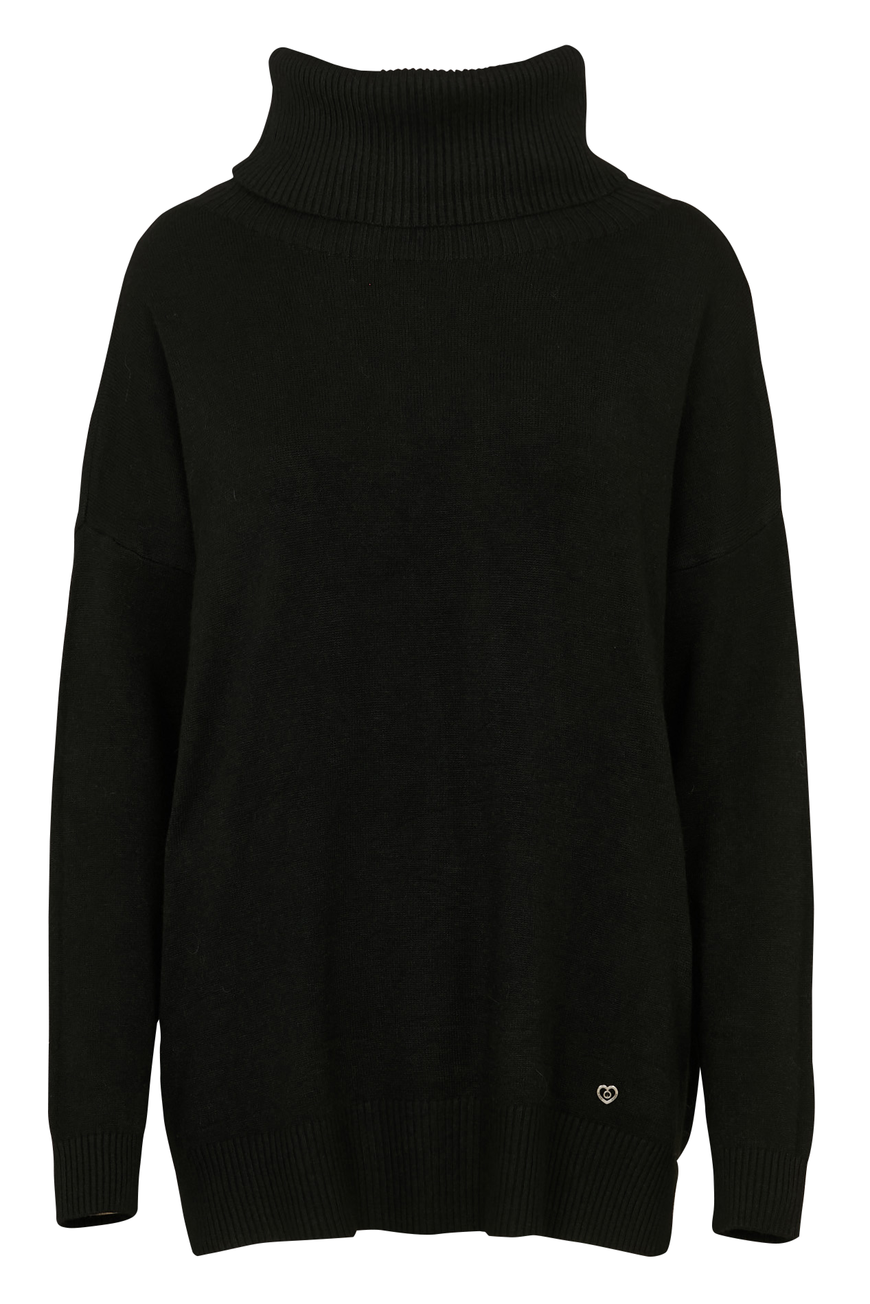 Pull droit col roulé chiné  PLEASE Noir