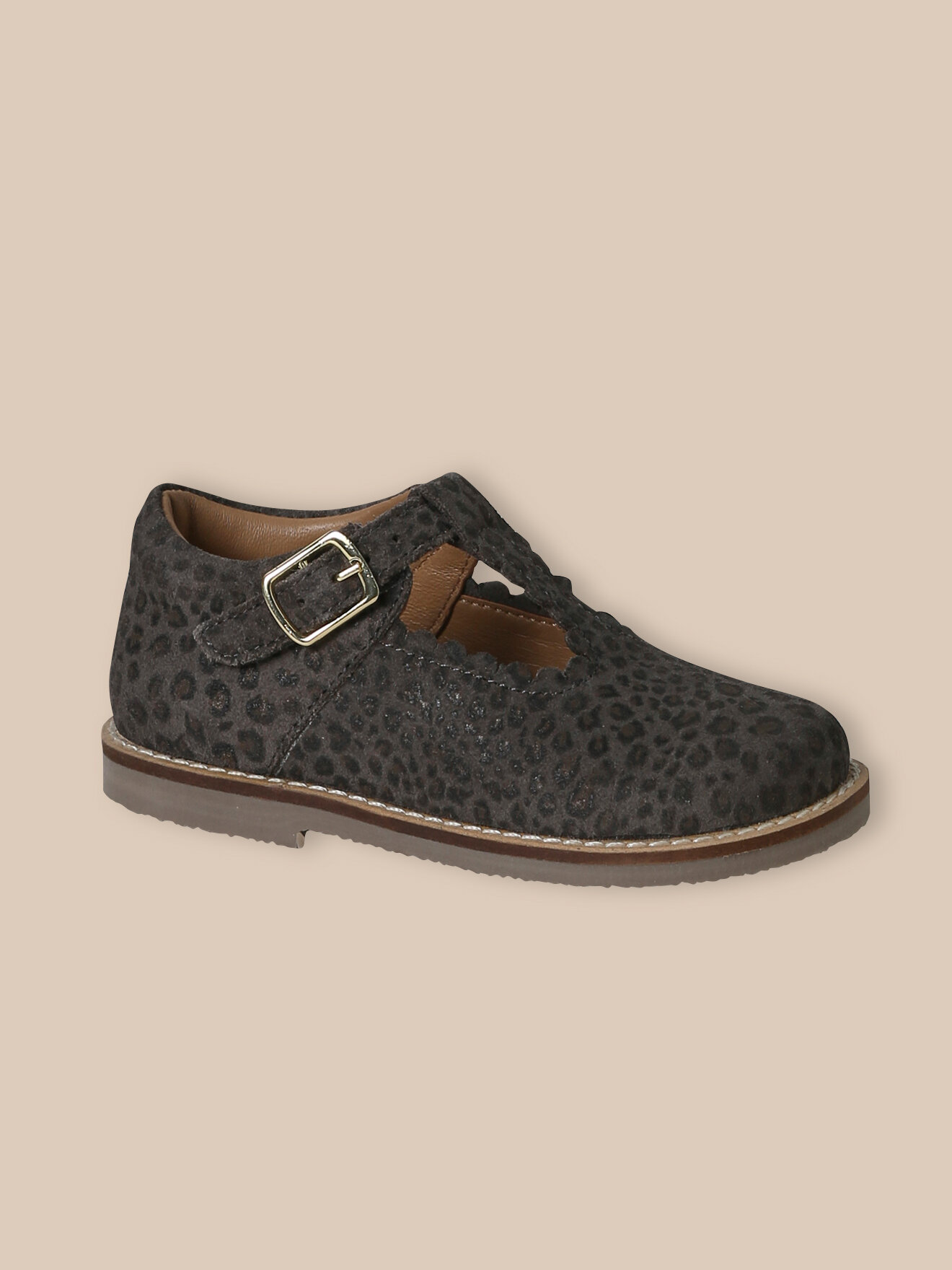 Baya goatskin suede T-bar shoes CYRILLUS