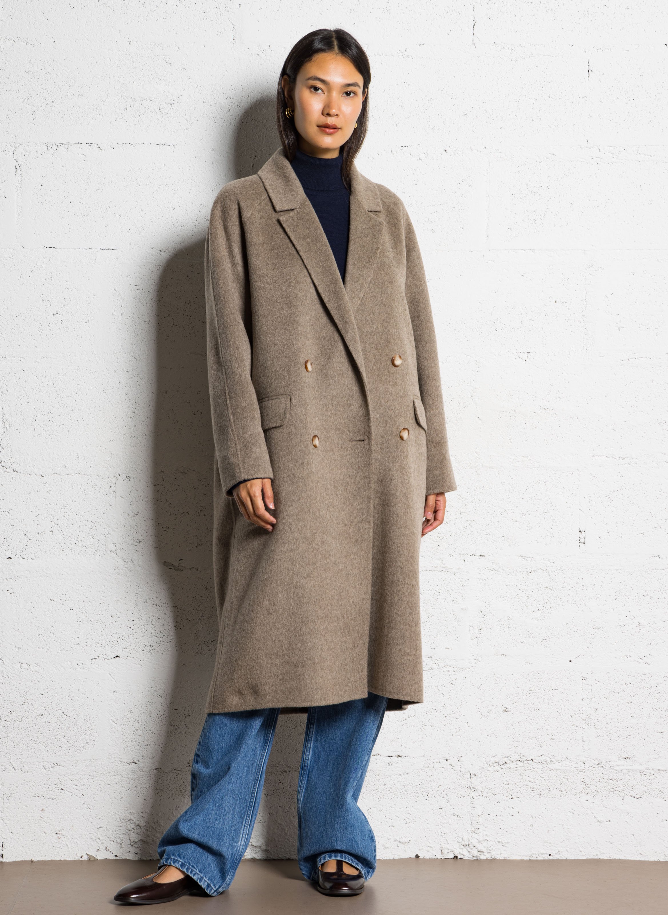 Algon oversized wool coat DES PETITS HAUTS Beige