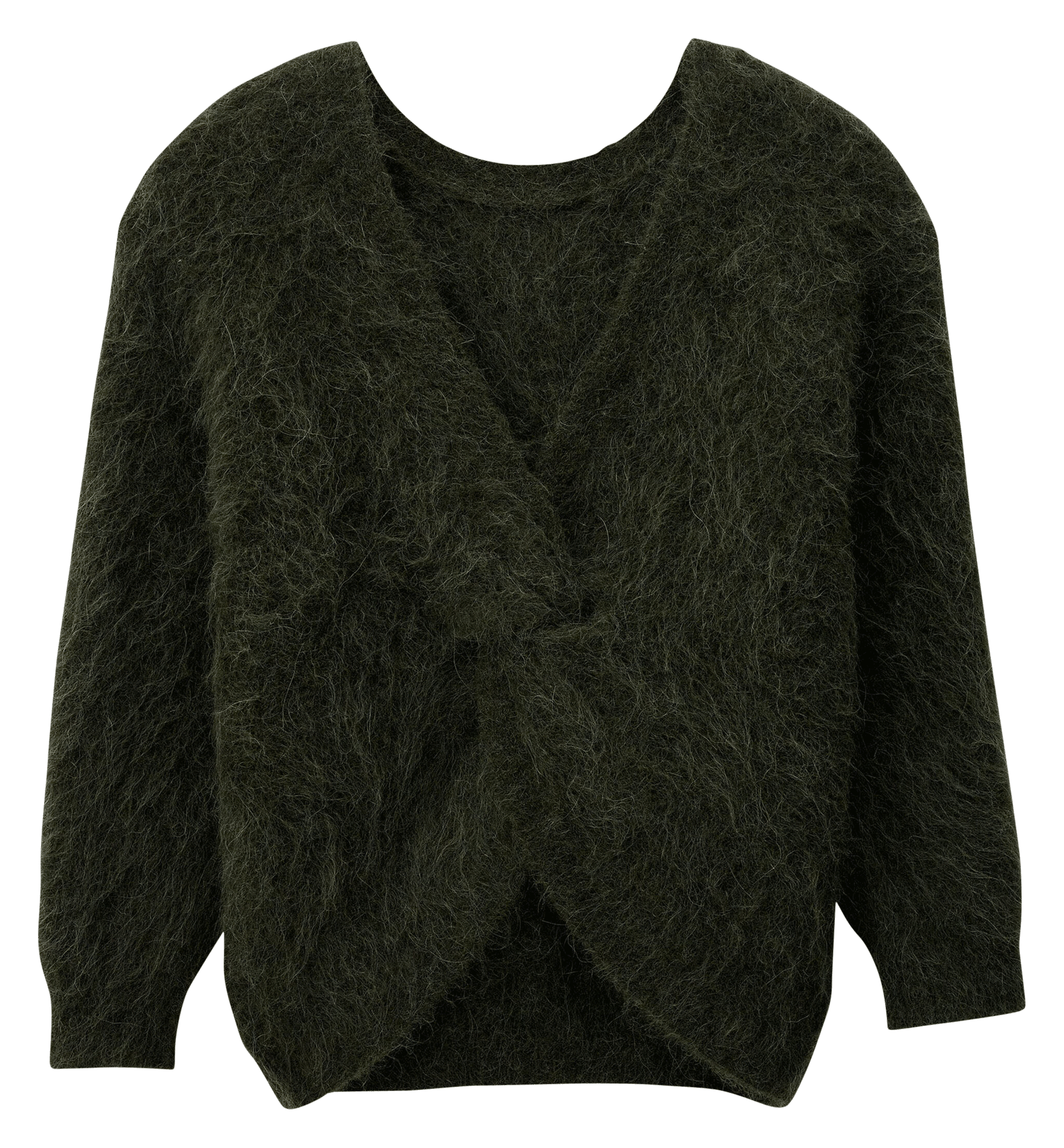 Pull oversize col rond en laine mélangée BA&SH Kaki